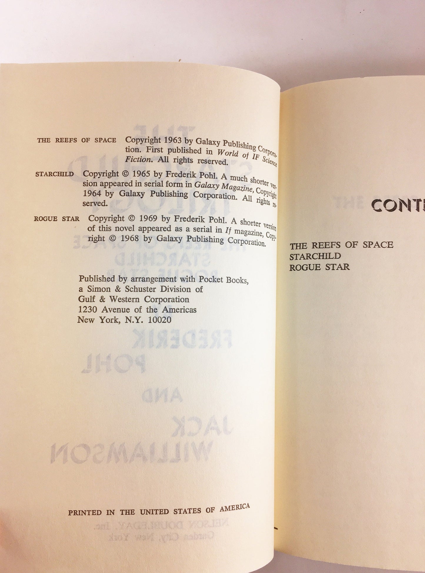 1969 Starchild Trilogy by Frederik Pohl Vintage science fiction book about Earth governed by a worldwide computerized security network.