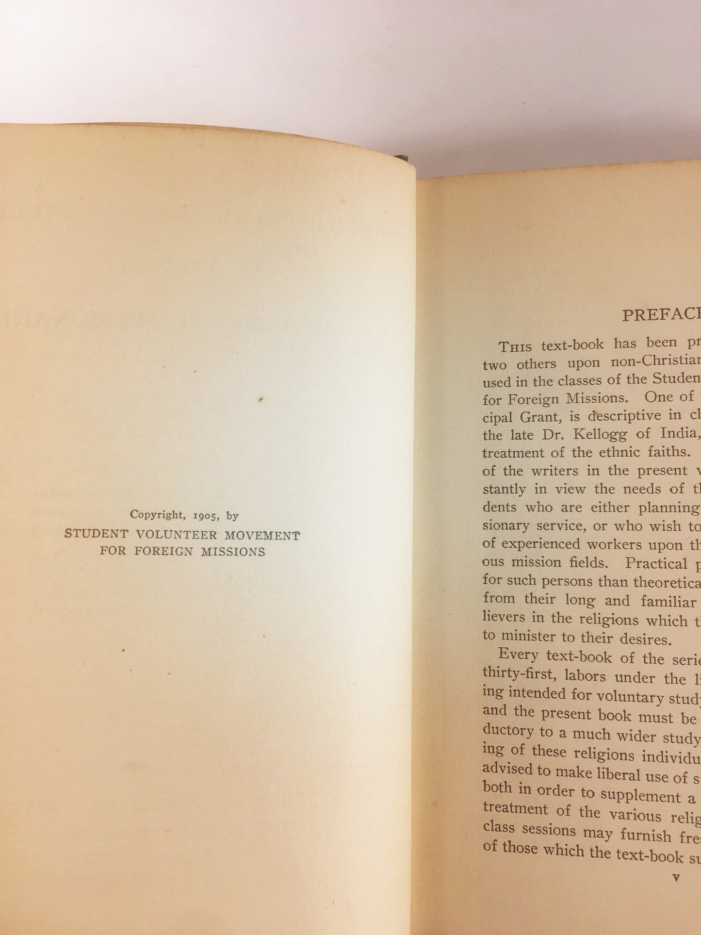 1905 Antique Protestant Missionary book. Africa, India and Southern Asia. Religions of Mission Fields Student Volunteer Movement. Christian