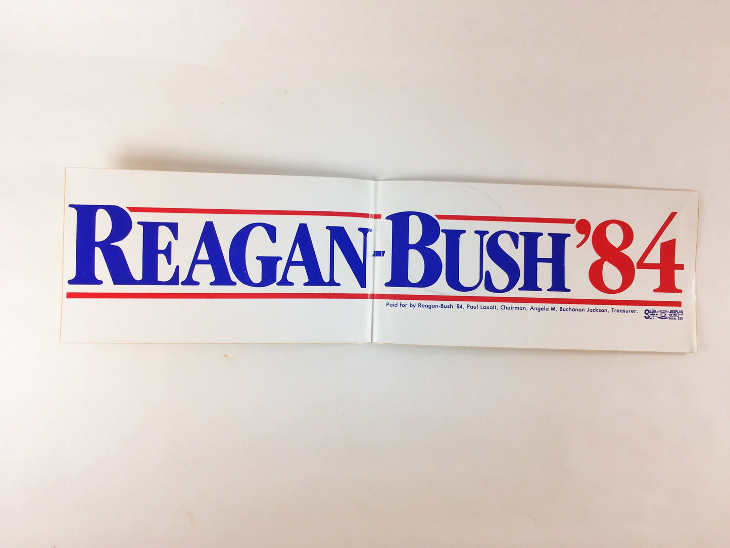 1984 Reagan Bush Presidential Election Bumper Sticker UNUSED vintage political wonk office laptop decor Republican Women Father Mother gift