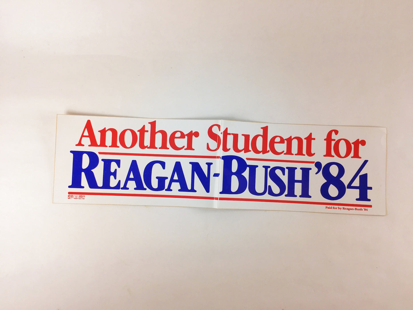 1984 Reagan Bush Presidential Election Bumper Sticker UNUSED vintage political wonk office laptop decor Republican Women Father Mother gift