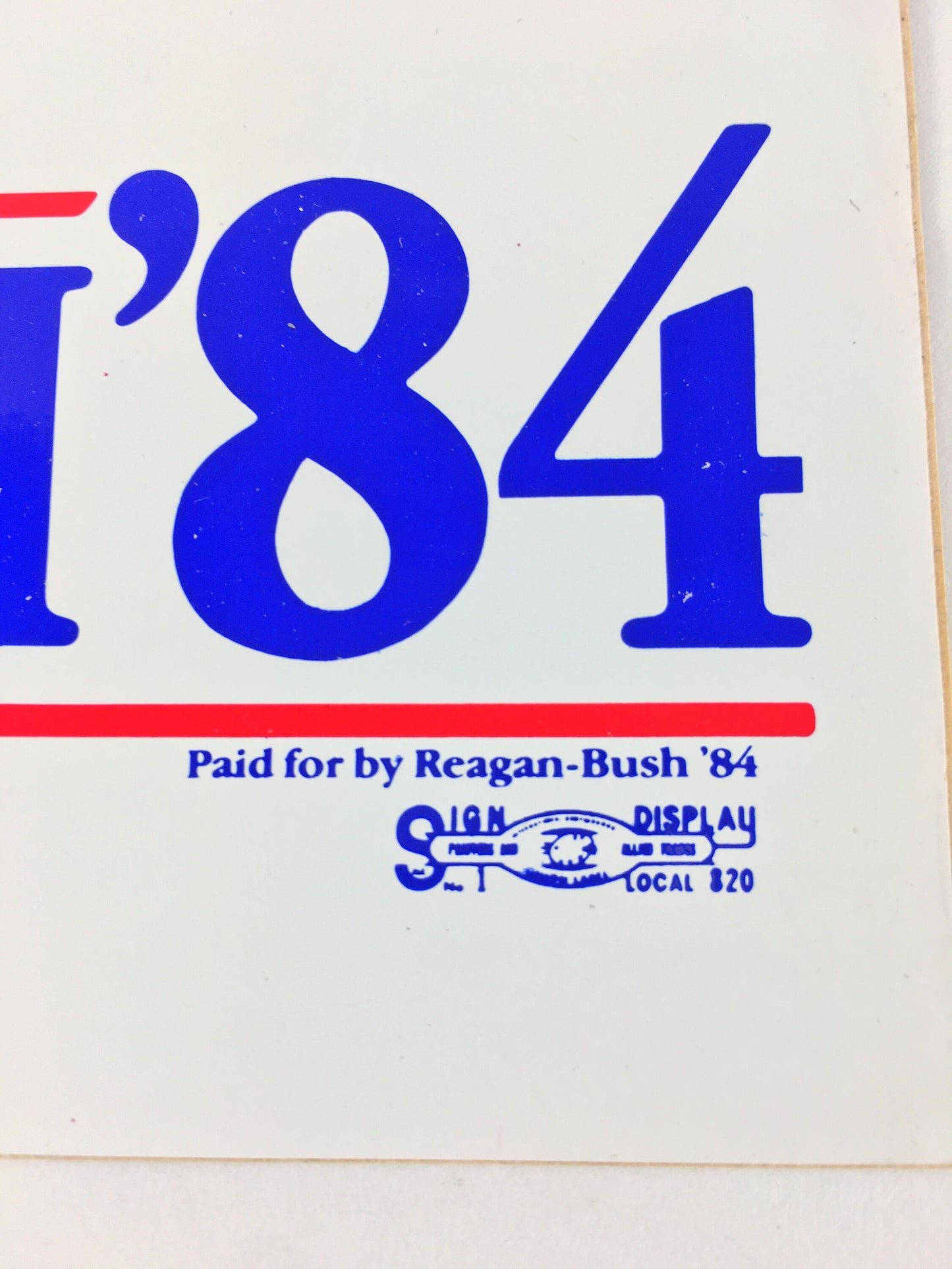 1984 Reagan Bush Presidential Election Bumper Sticker UNUSED vintage political wonk office laptop decor Republican Women Father Mother gift