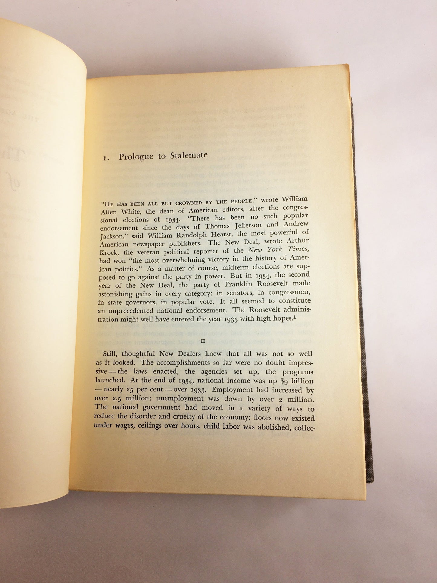 Politics of Upheaval by Arthur Schlesinger Age of Roosevelt Vintage book circa 1960. Pulitzer Prize history President Franklin D Roosevelt