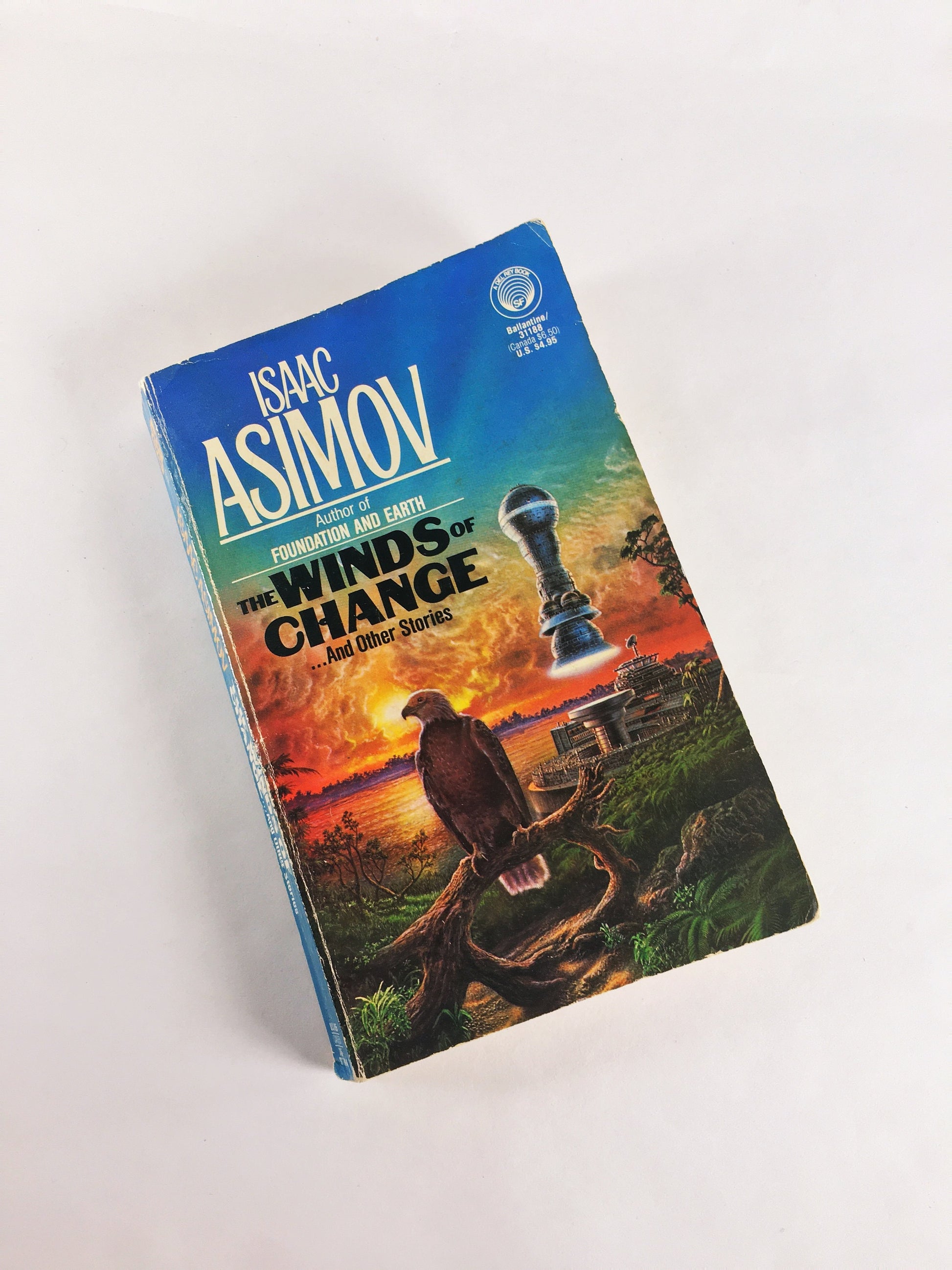 1960 - 1980s Isaac Asimov vintage paperback book Foundatiom, Relativity of Wrong, Winds of Change, Sin of Origin, Universe Second Foundation