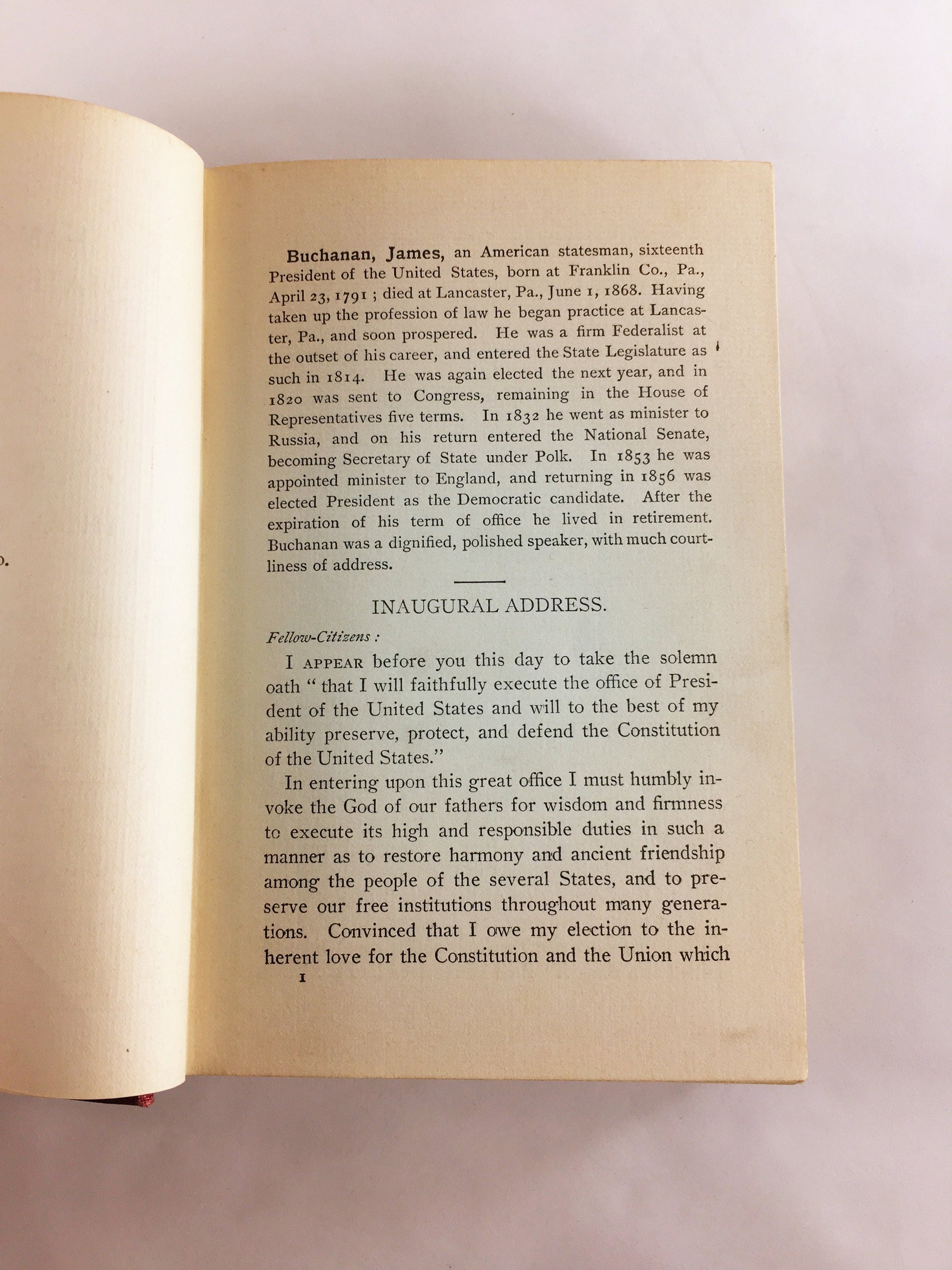 1902 Famous American Statesmen & Orators by Alexander McClure volume IV. Red home book decor James Buchanan