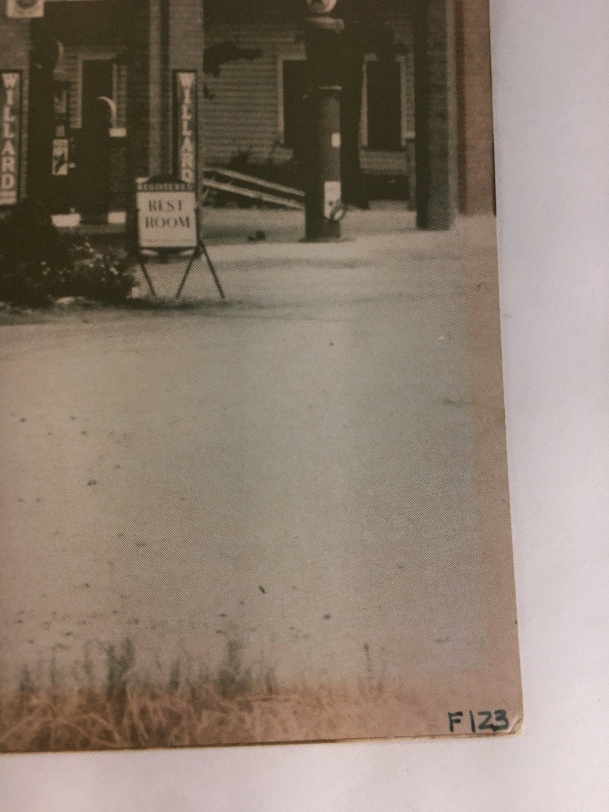 1930s LARGE Vintage gas service station Texaco photograph with Cook's Beer, Firestone Tire and Willard signs. Americana office decor 11x14