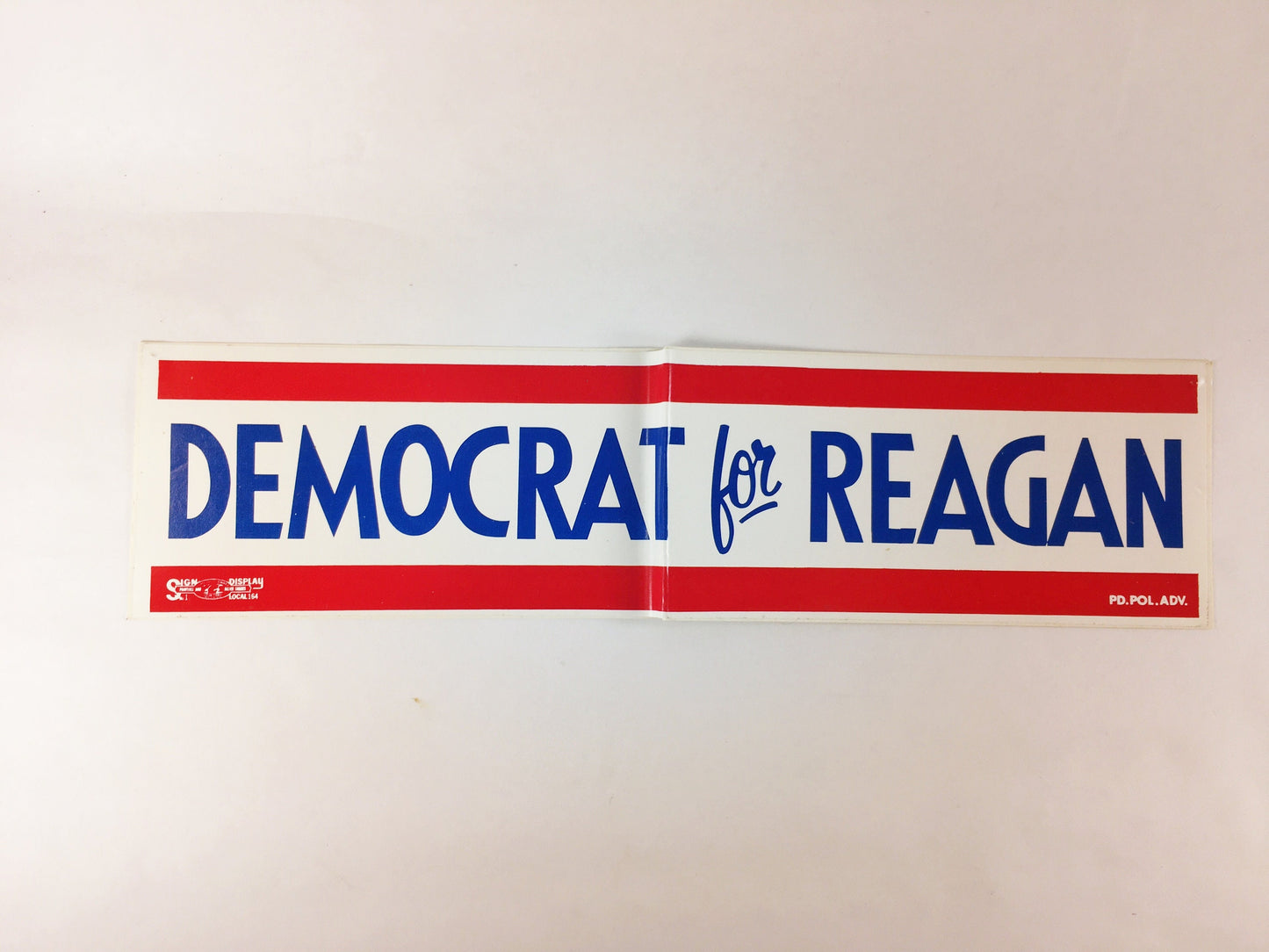 1984 Reagan Bush Presidential Election Bumper Sticker UNUSED vintage political wonk office laptop decor Republican Women Father Mother gift