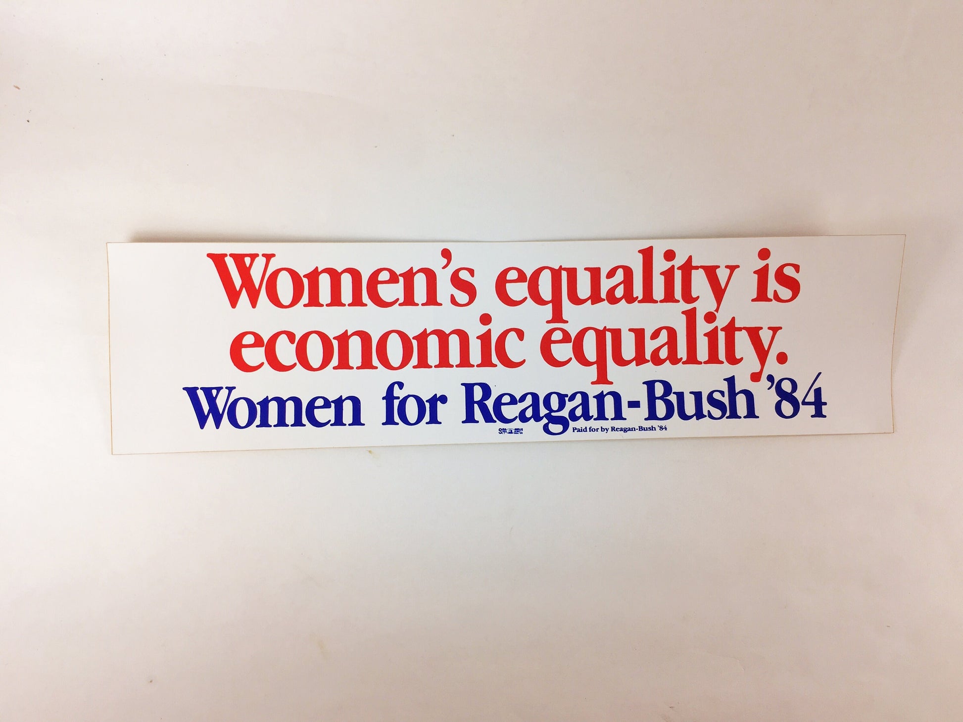 1984 Reagan Bush Presidential Election Bumper Sticker UNUSED vintage political wonk office laptop decor Republican Women Father Mother gift