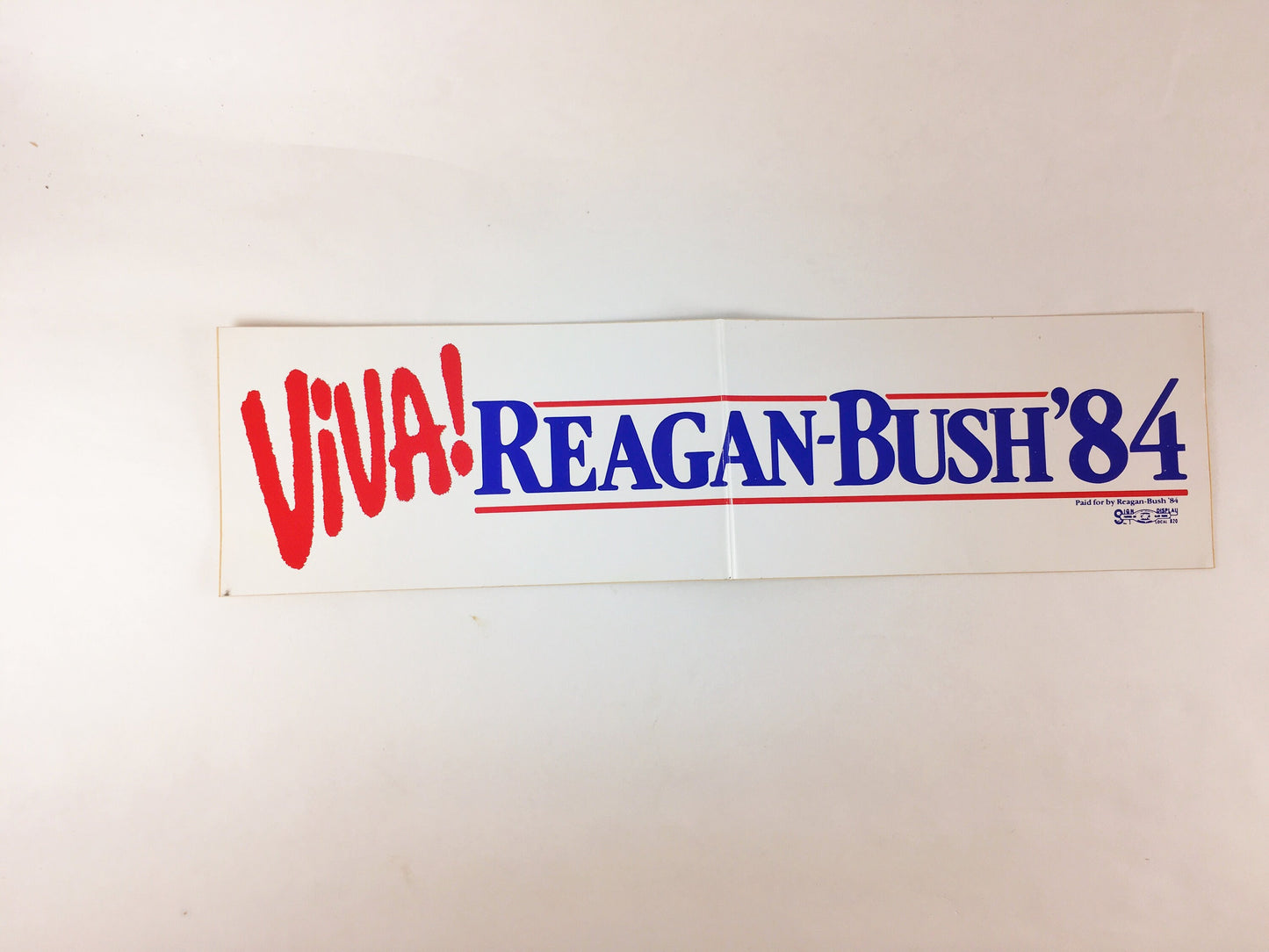 1984 Reagan Bush Presidential Election Bumper Sticker UNUSED vintage political wonk office laptop decor Republican Women Father Mother gift