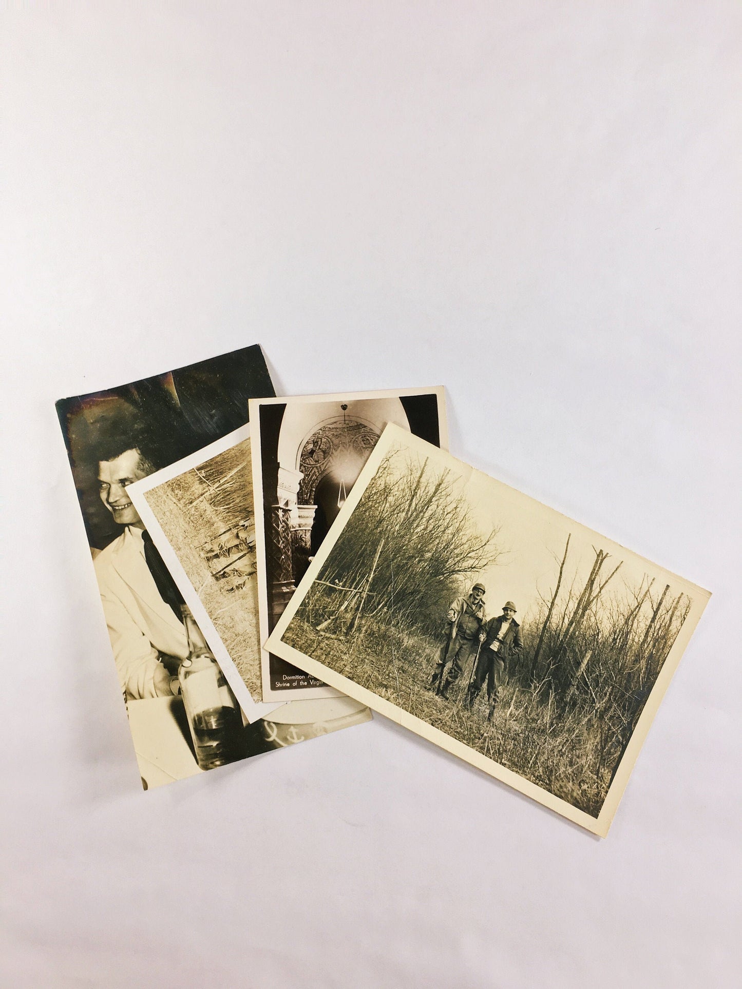 Vintage authentic photographs crica 1940s-1950s hunters, man in tuxedo with Coca-Cola bottle, school photo Jerusalem crypt postcard PICK ONE