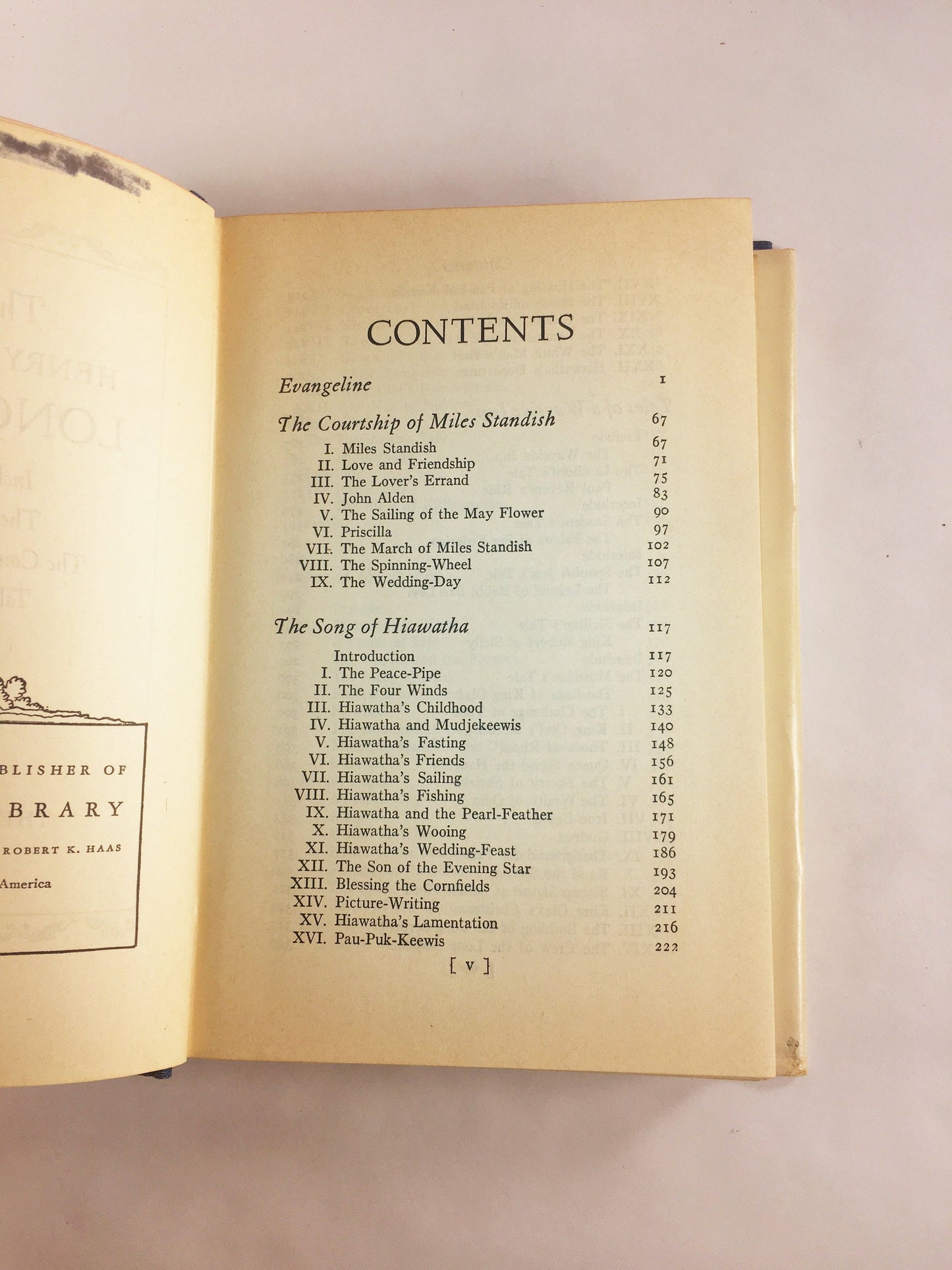 1950 Henry Wadsworth Longfellow Modern Library book of poetry Evangeline Blue home office bookshelf decor. Father's Day gift
