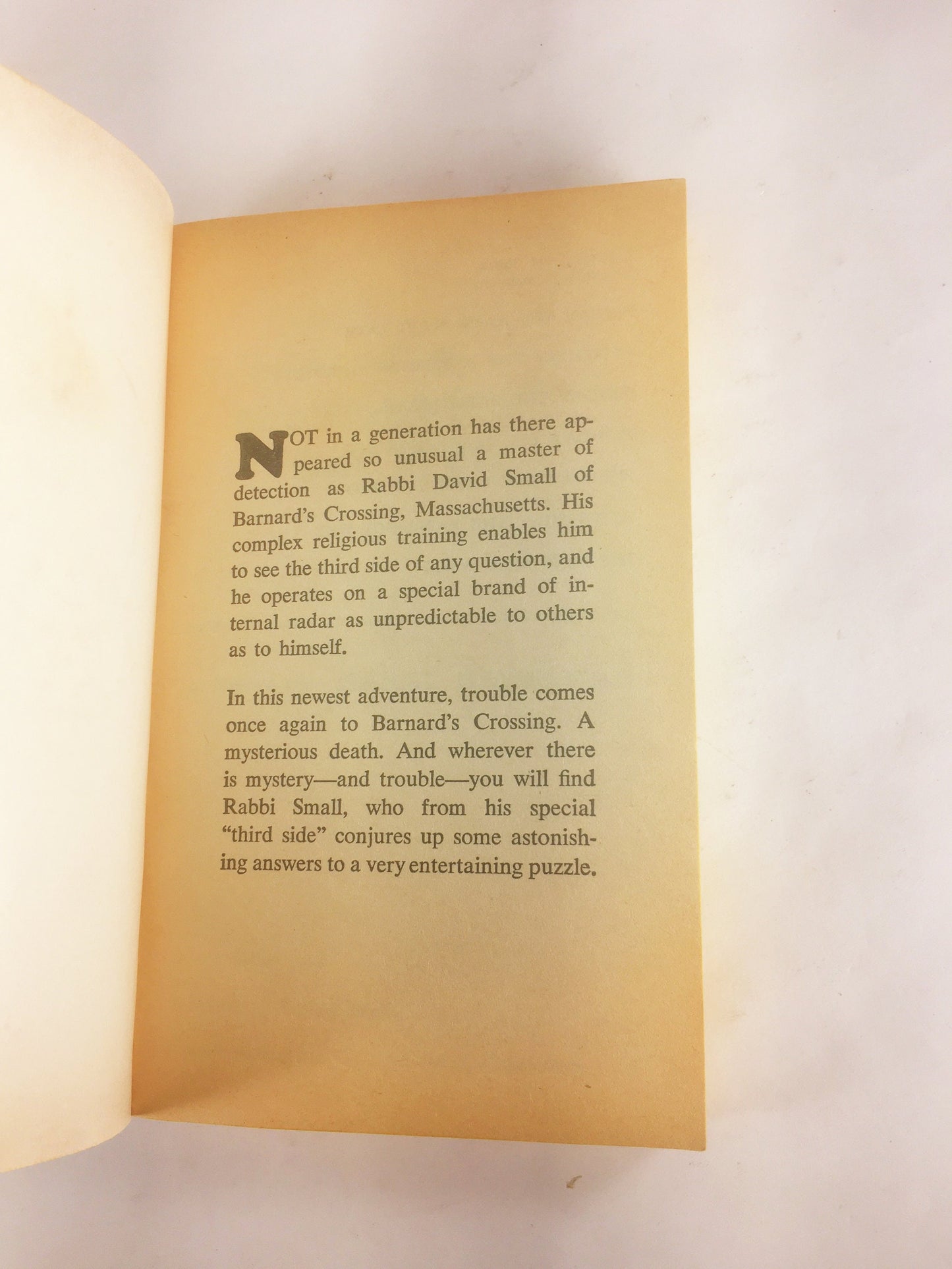 Wednesday the Rabbi Got Wet by Harry Kemelman Vintage paperback Rabbi Small Mystery book circa 1976. Lively dialogue, dry wit