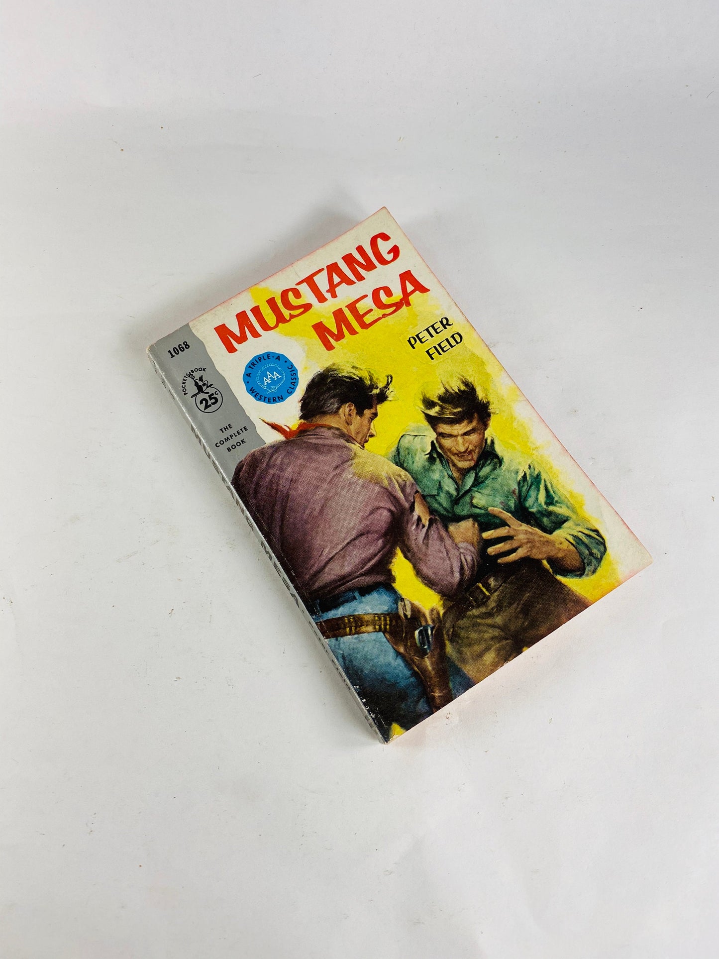 1950s Pocket Vintage Western paperback books cowboy stories of pistols and justice. Lust Adult Americana Texas pulp fiction. Mustang Mesa