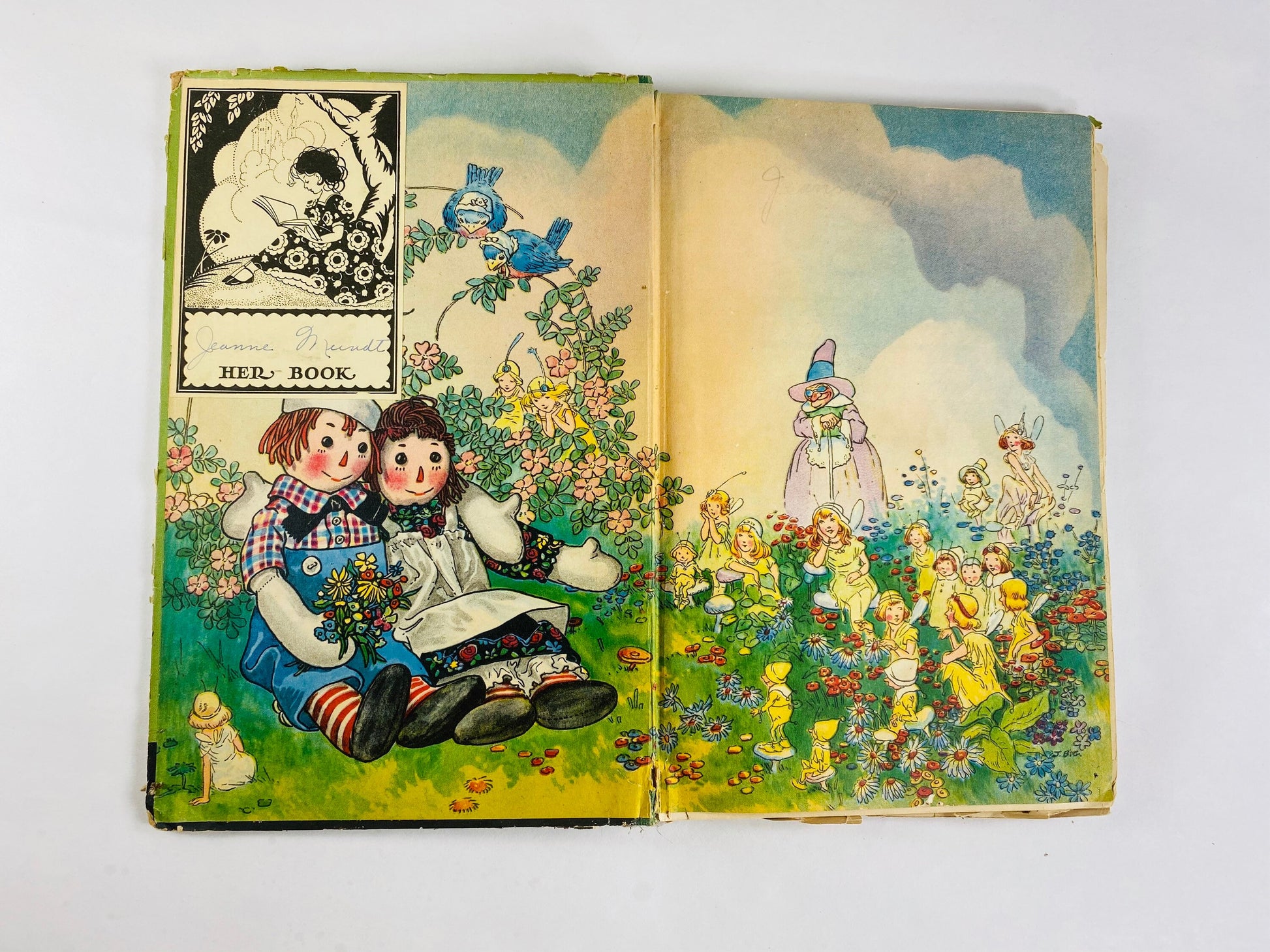 1920 vintage Raggedy Andy Stories book Introducing the Little Rag Brother of Raggedy Ann Volland "Happy Children Books"