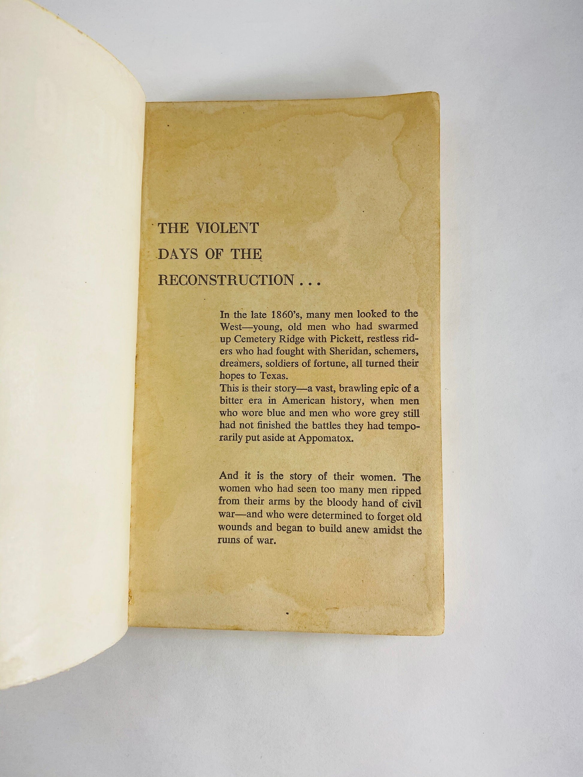 1953 Gone to Texas by John W Thomason. Vintage Avon Western paperback fictional book about the aftermath of the Civil War. American history