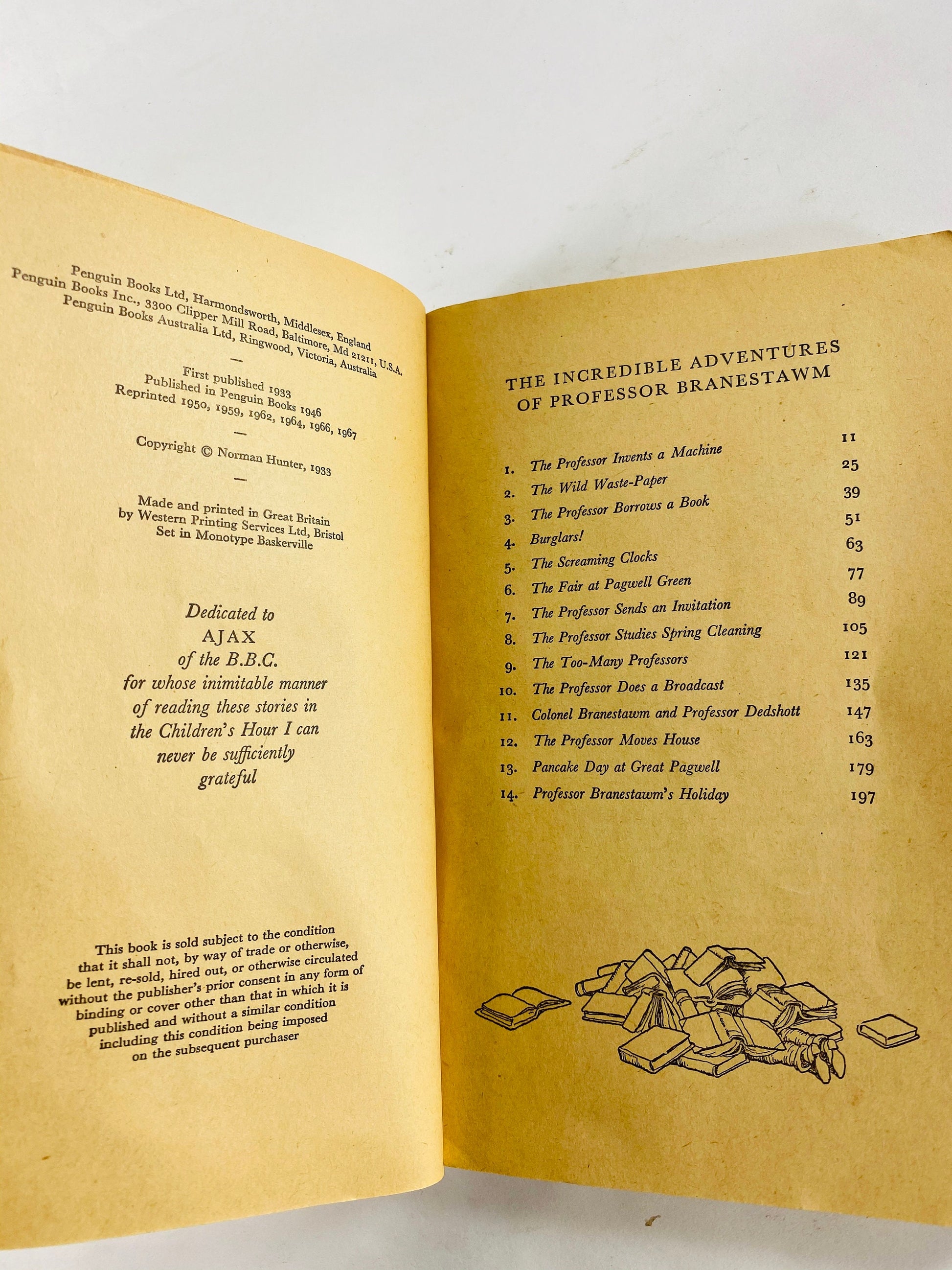 1967 Incredible Adventures of Professor Branestawm Vintage childrens paperback book by Norman Hunter. madly sane and absent minded inventor