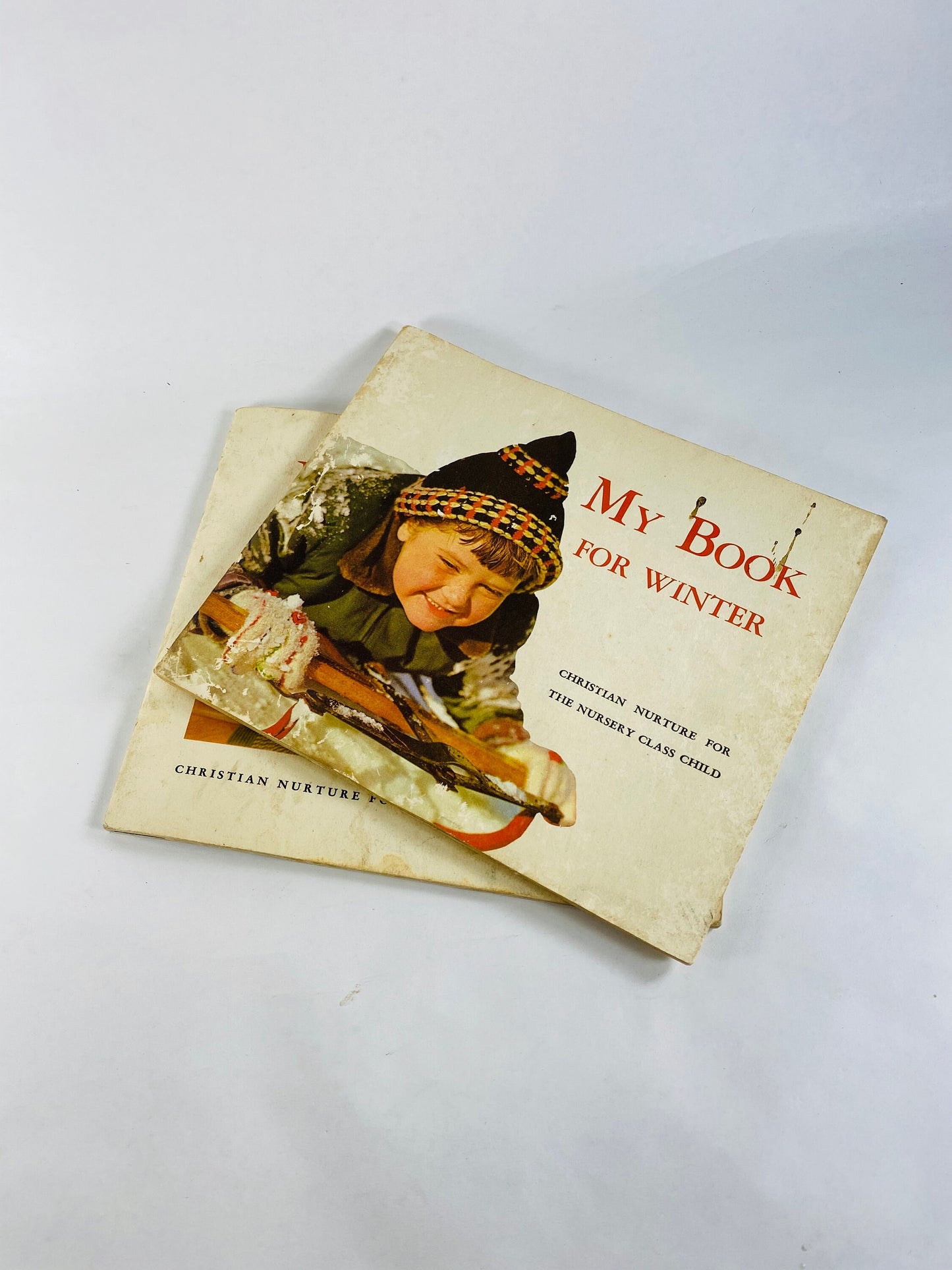 1959 Sunday School Church preschool Christian book lot My Book for Fall & Winter Maggie May Burrrow Vintage Christmas stocking stuffer Home