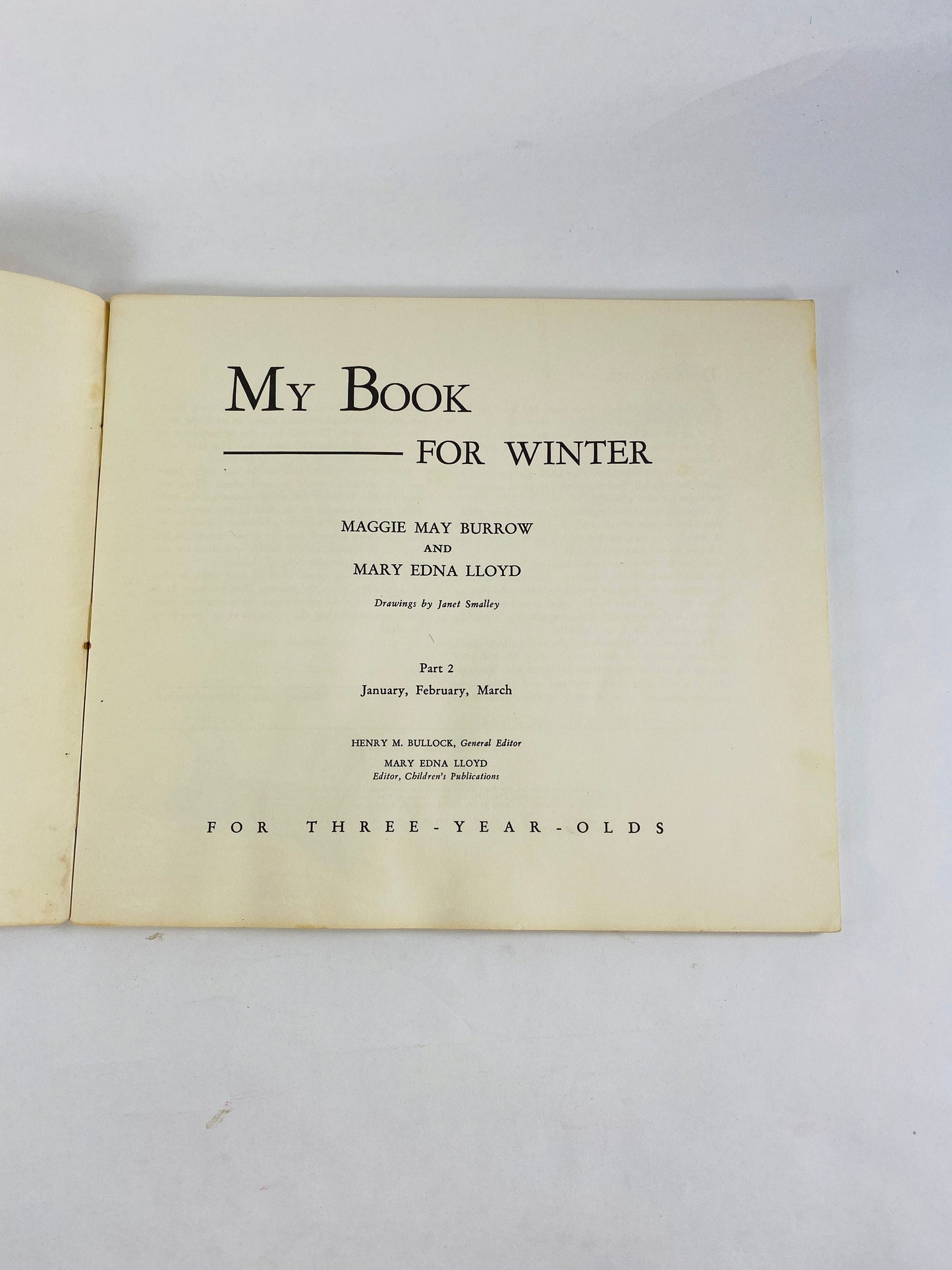 1959 Sunday School Church preschool Christian book lot My Book for Fall & Winter Maggie May Burrrow Vintage Christmas stocking stuffer Home