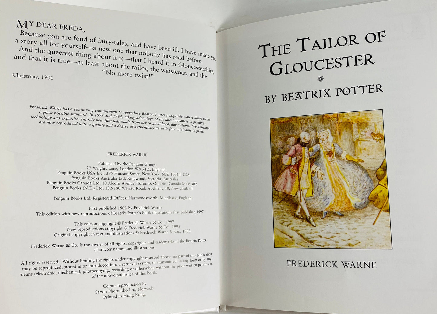 Vintage Beatrix Potter book Tale of Squirrel Nutkin, Tailor of Gloucester circa 1996. Tittle Mouse Tom Kitten.