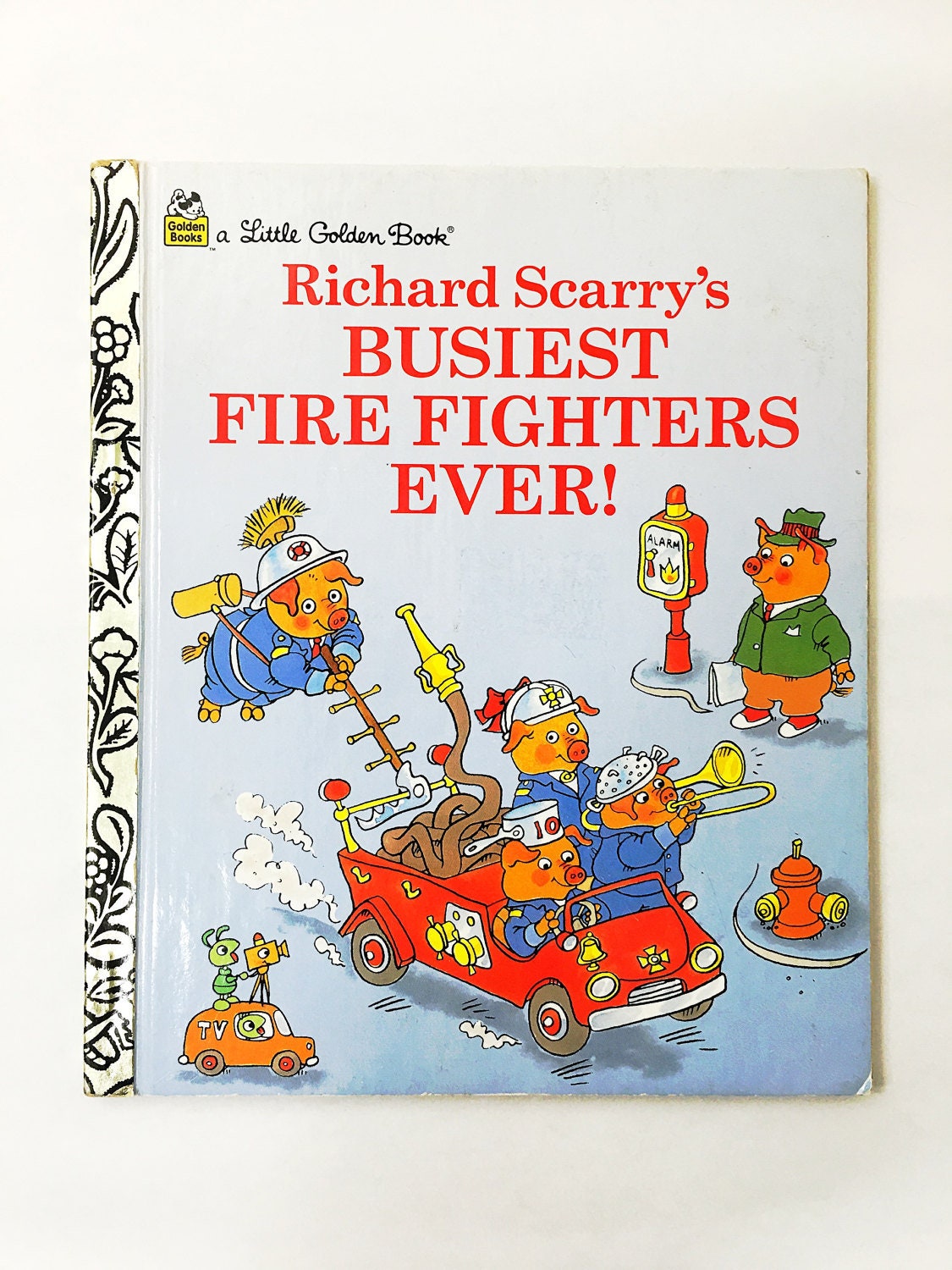 1993 Richard Scarry's Busiest Fire Fighters Ever! Vintage FIRST EDITION Little Golden Book. 93-78415. Vintage Collectible Hardback Book.