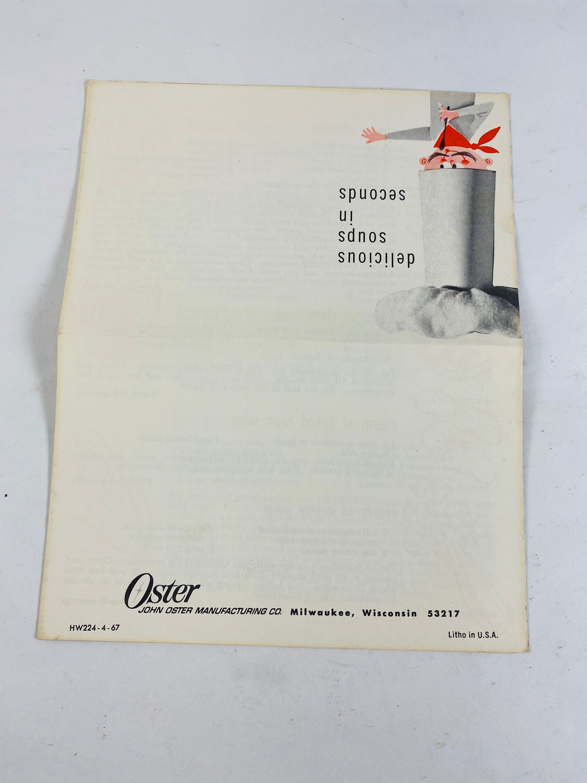 1967 Oster ORIGINAL Vintage booklets and recipes. Retro blender kitchen tricks, do's & don'ts spin cookery. 1960s lot