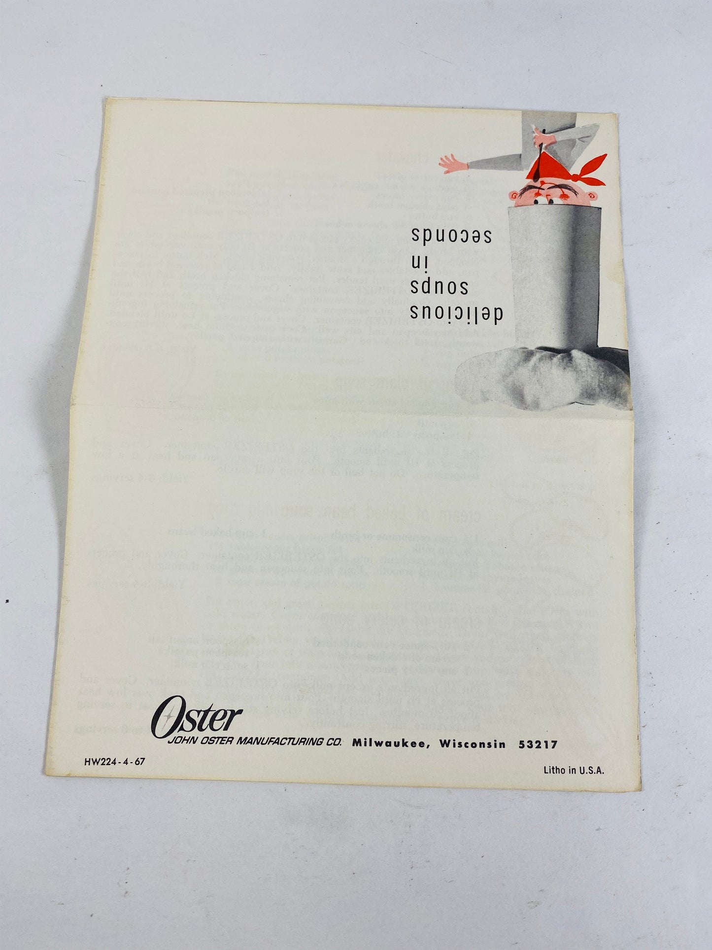 1967 Oster ORIGINAL Vintage booklets and recipes. Retro blender kitchen tricks, do's & don'ts spin cookery. 1960s lot