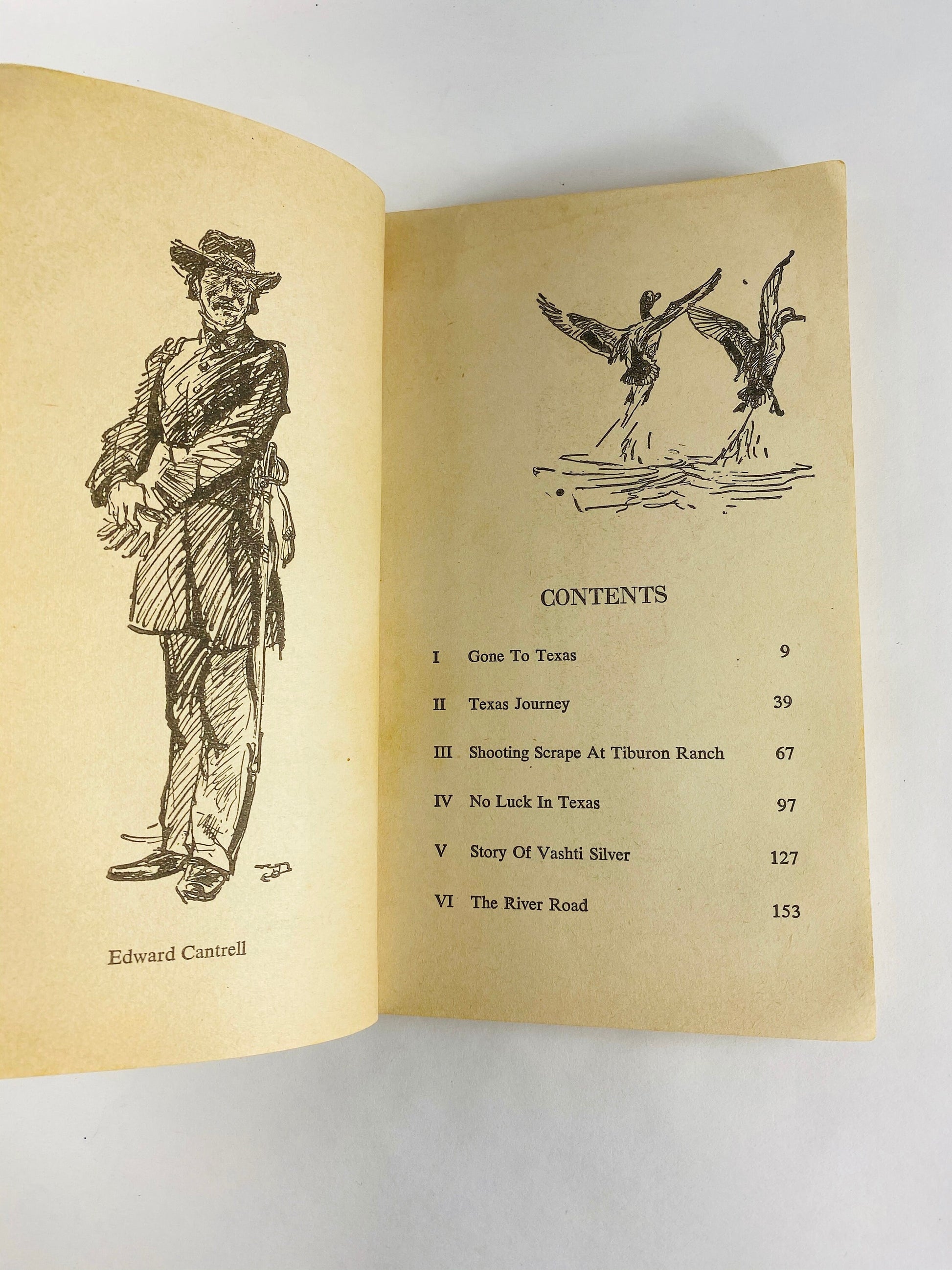 1953 Gone to Texas by John W Thomason. Vintage Avon Western paperback fictional book about the aftermath of the Civil War. American history