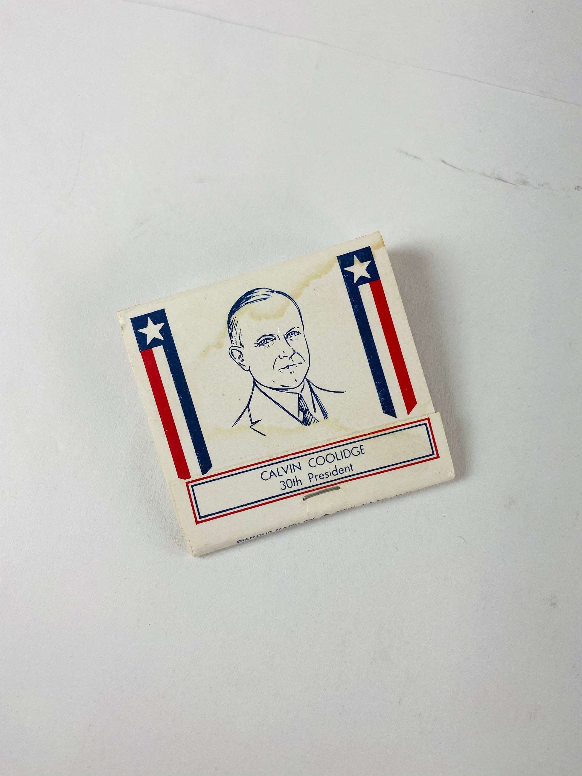 1960 Vintage United States Presidents Matchbox Matches made in the US Petite cardboard home office decor Lincoln Grant Coolidge LBJ Taft JFK