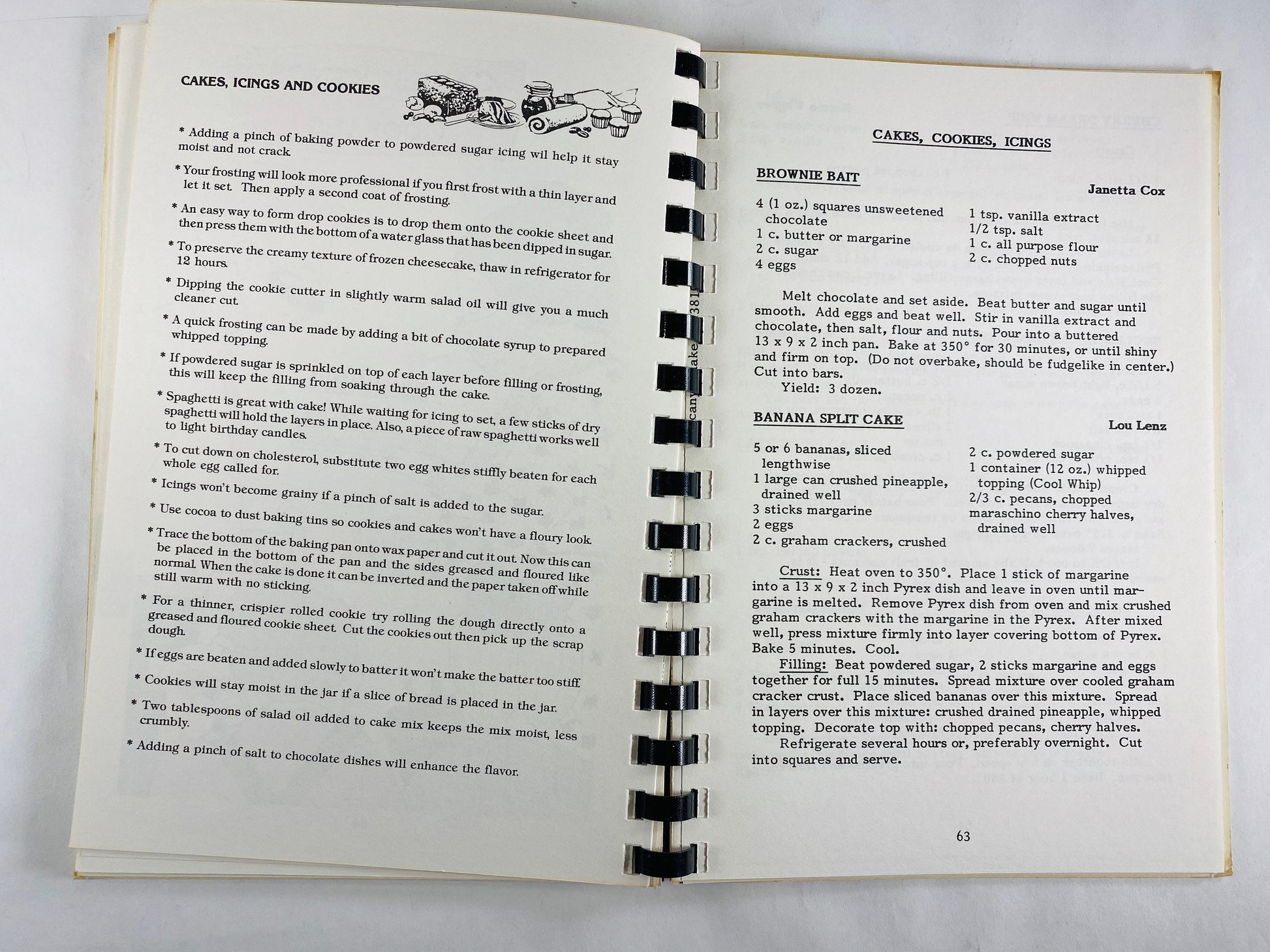Canyon Lake Action Center Texas Book of Favorite Recipes. Appetizers, Lemon MEringue Pie, Potato Pancakes, Banana Split Cake, Brownie Bait