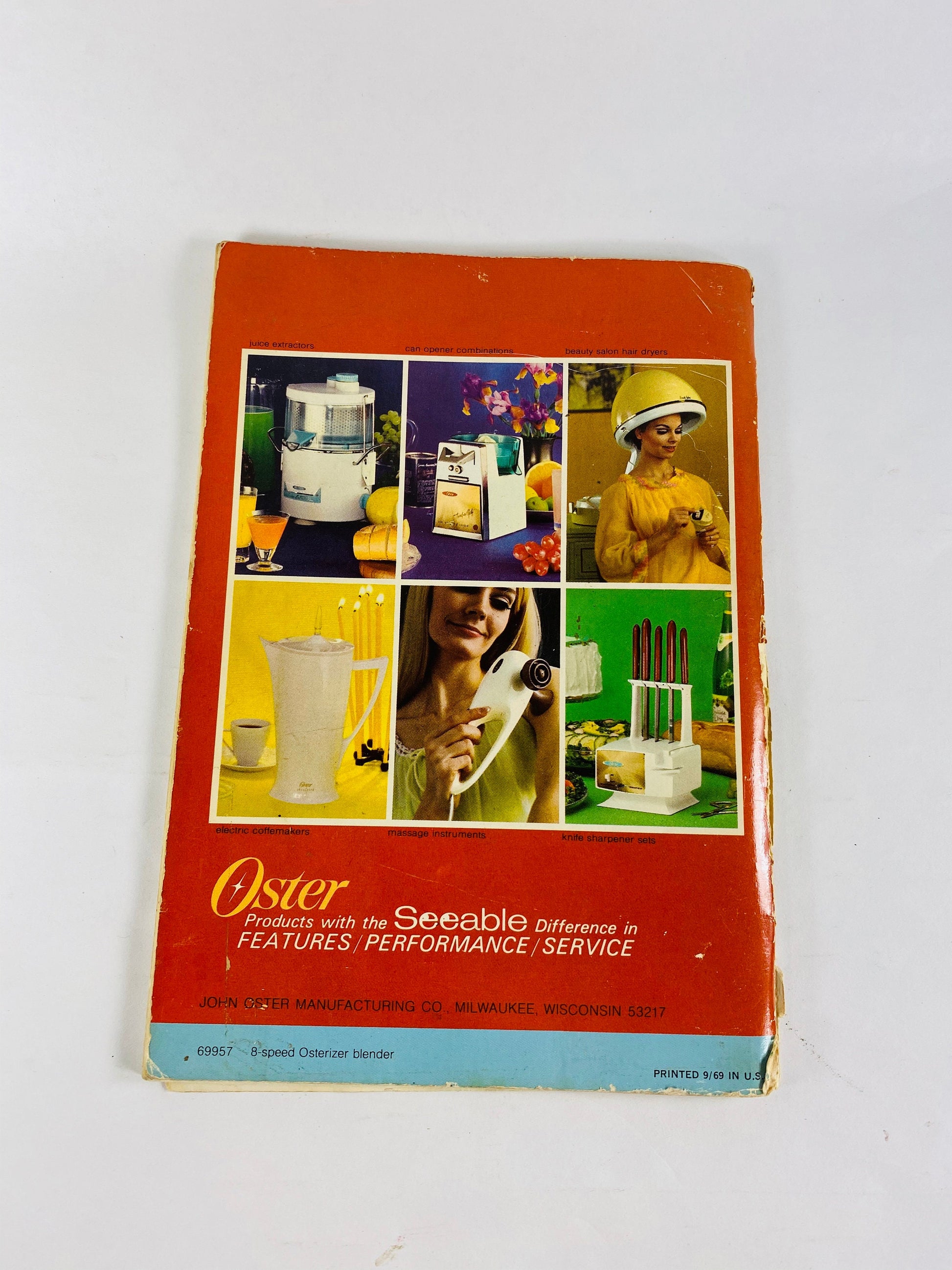 1969 Oster ORIGINAL Osterizer Blender Vintage booklet of recipes. Retro blender kitchen tricks, do's & don'ts spin cookery. 1960s