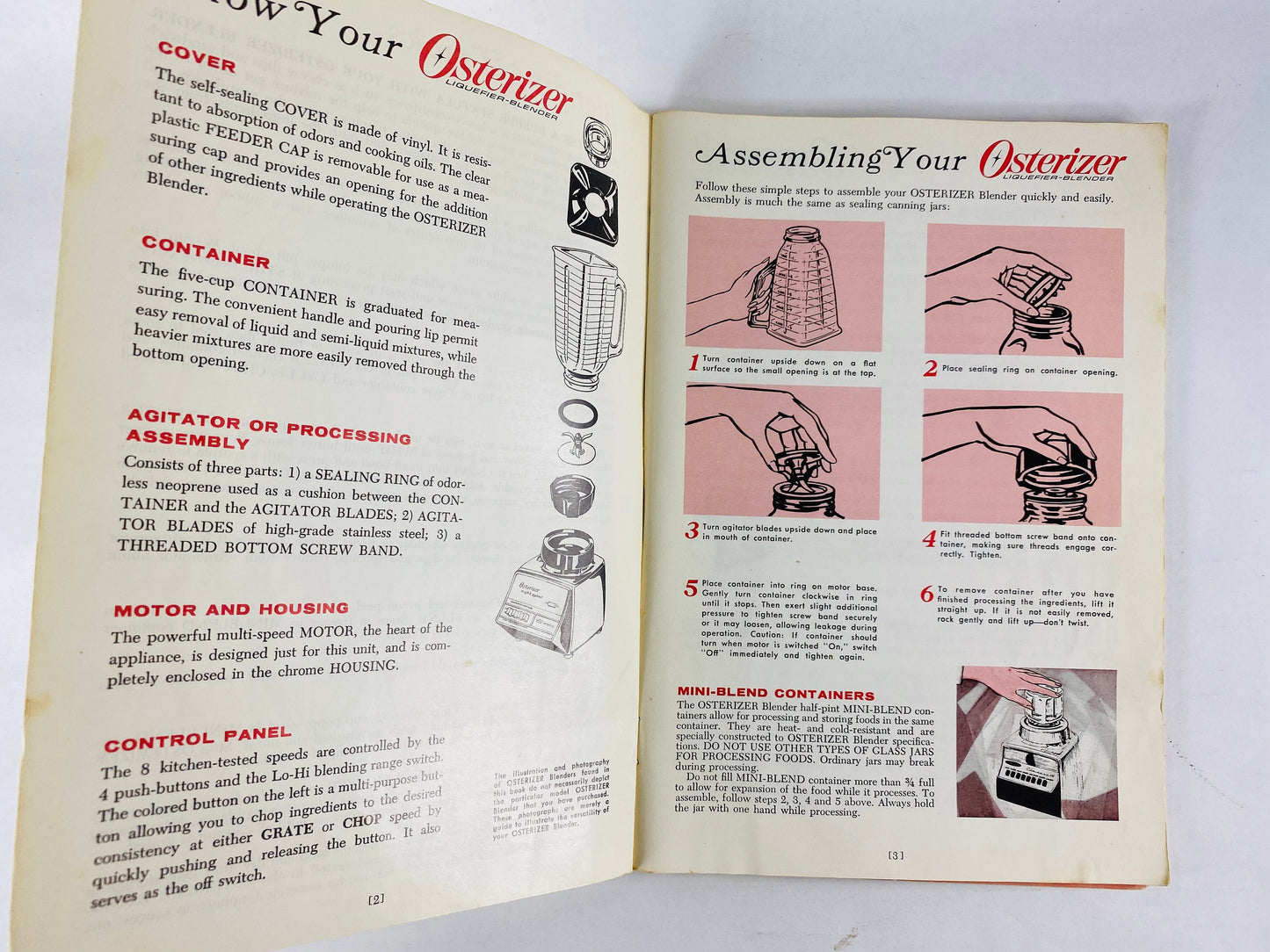 1969 Oster ORIGINAL Osterizer Blender Vintage booklet of recipes. Retro blender kitchen tricks, do's & don'ts spin cookery. 1960s