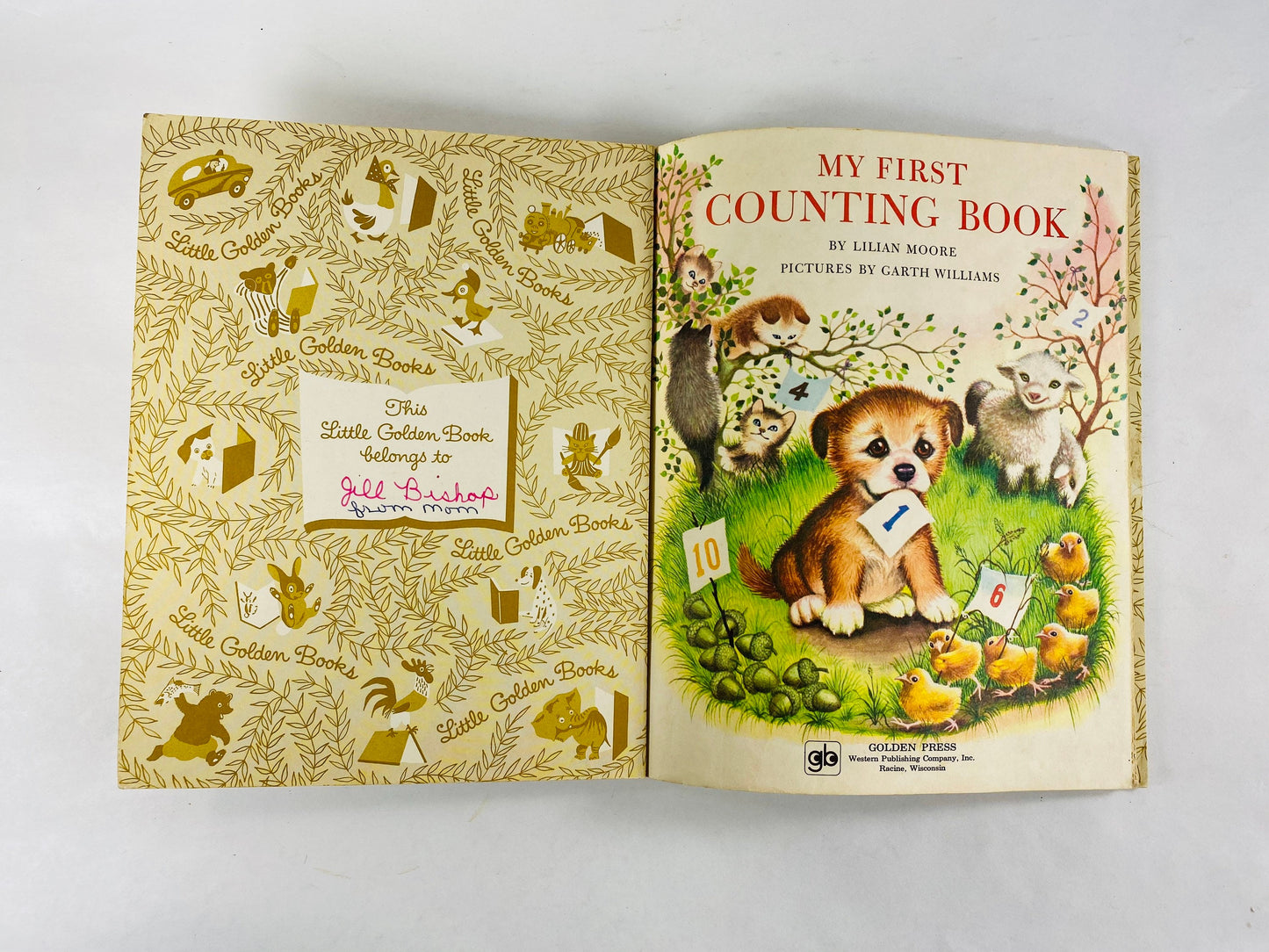 1985 My First Counting Book illustrates by Garth Williams. Little Golden Book. Vintage children's book Lilian Moore