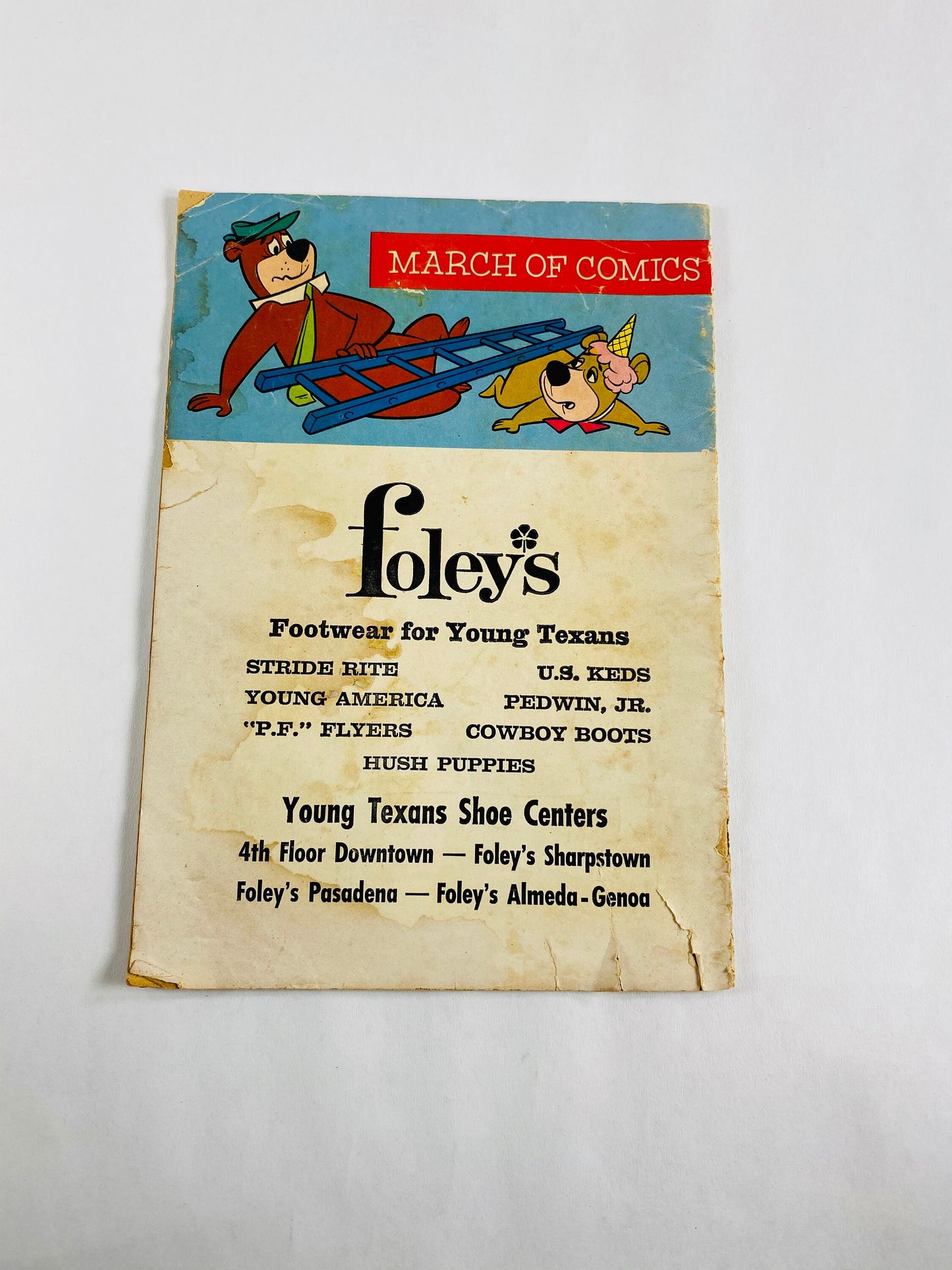 1966 March of Comics Yogi Bear 291 full color promotional Giveaway from Foley's Department Store in Houston Texas. Vintage Hanna Barbera