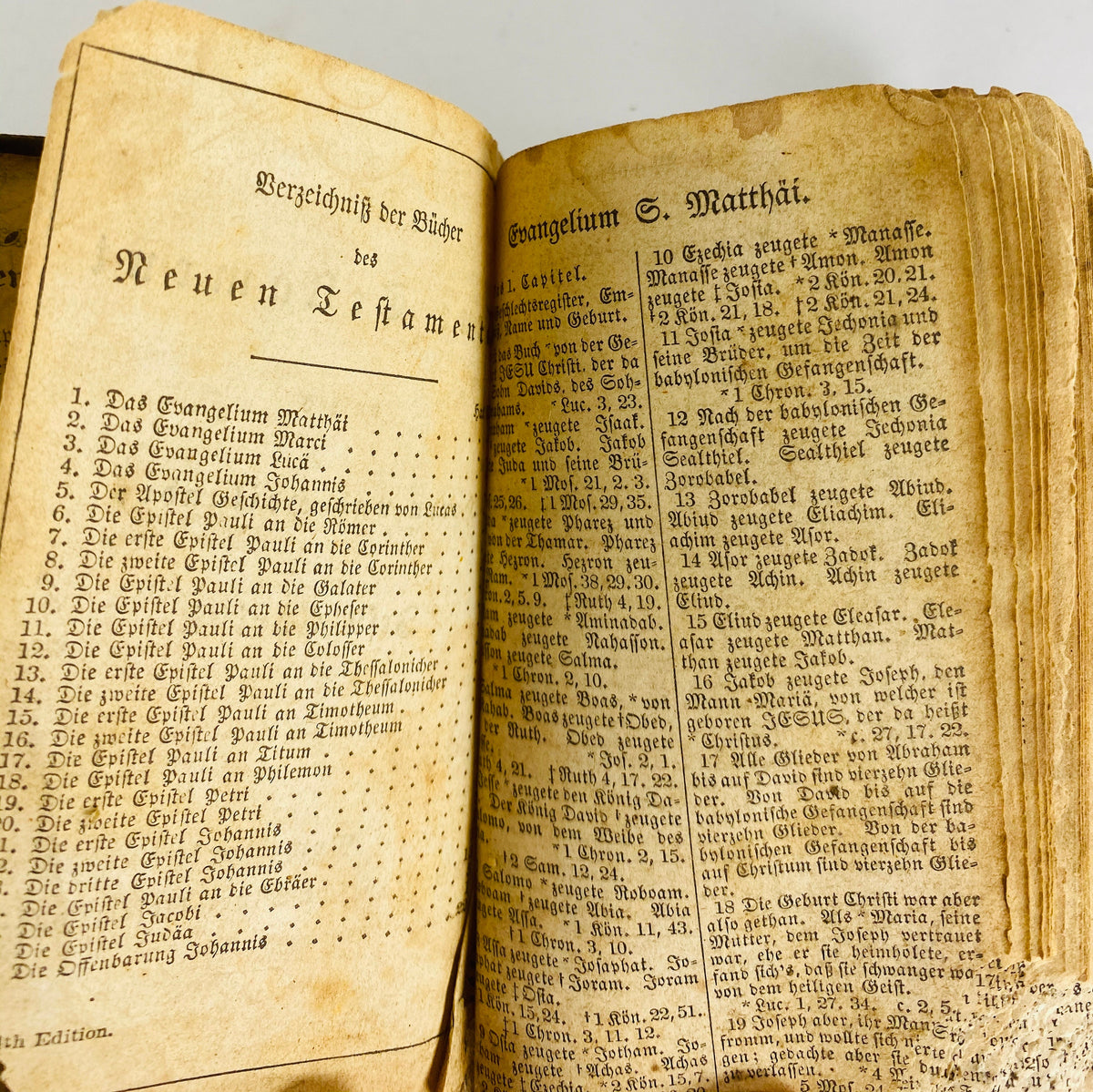 1866 American German New Testament antique leather pocket bible 19th Century Christian Small Religious Book post Civil War