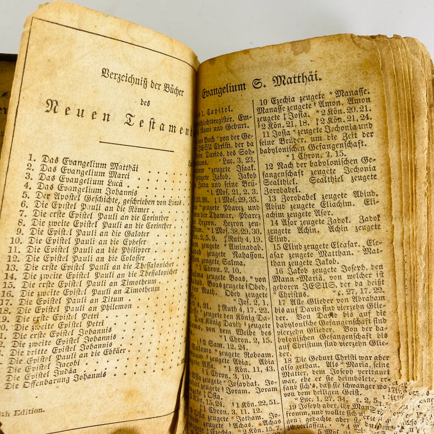 1866 American German New Testament antique leather pocket bible 19th Century Christian Small Religious Book post Civil War