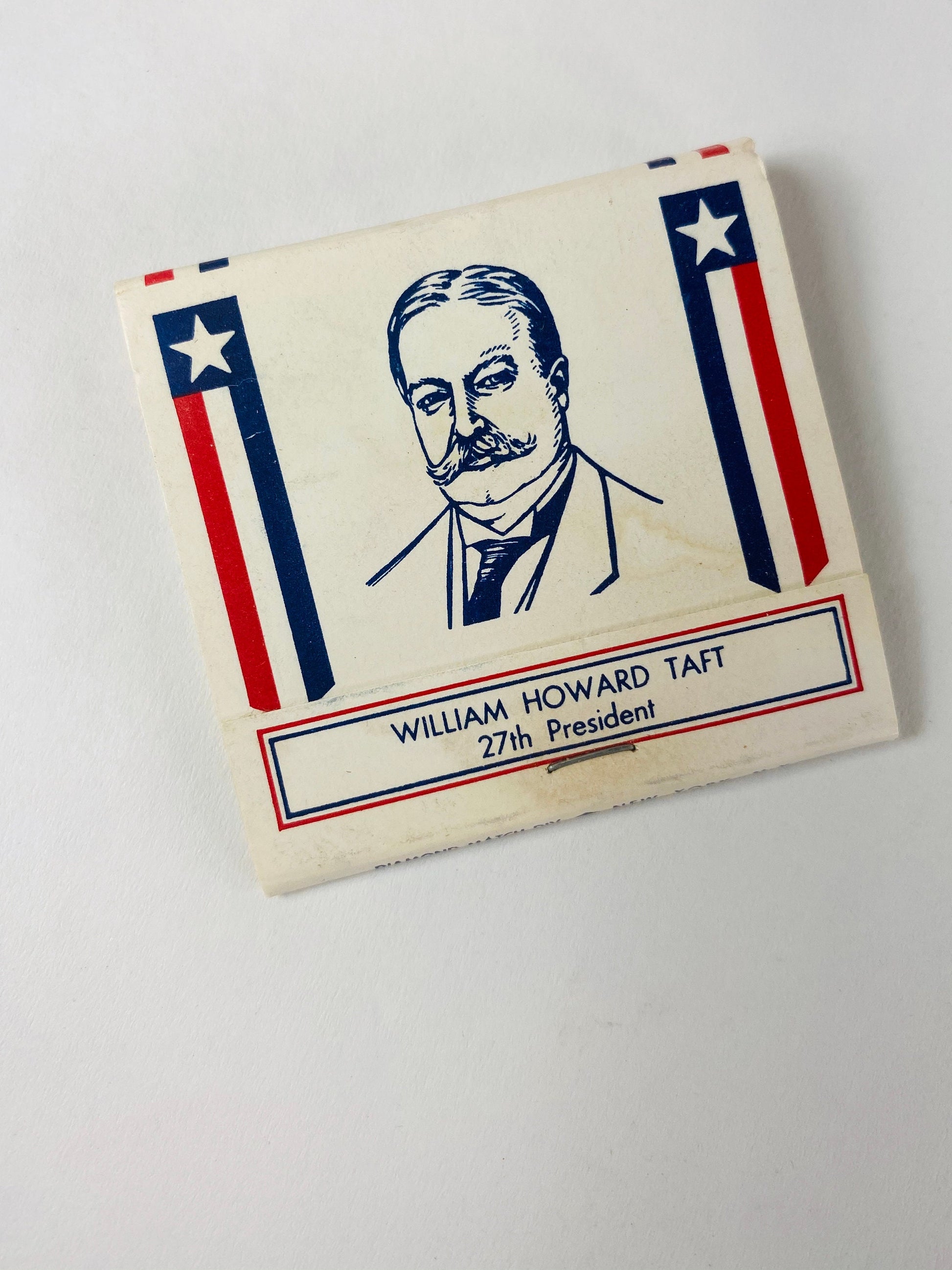 1960 Vintage United States Presidents Matchbox Matches made in the US Petite cardboard home office decor Lincoln Grant Coolidge LBJ Taft JFK