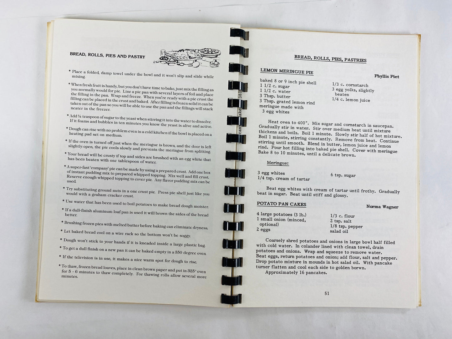 Canyon Lake Action Center Texas Book of Favorite Recipes. Appetizers, Lemon MEringue Pie, Potato Pancakes, Banana Split Cake, Brownie Bait