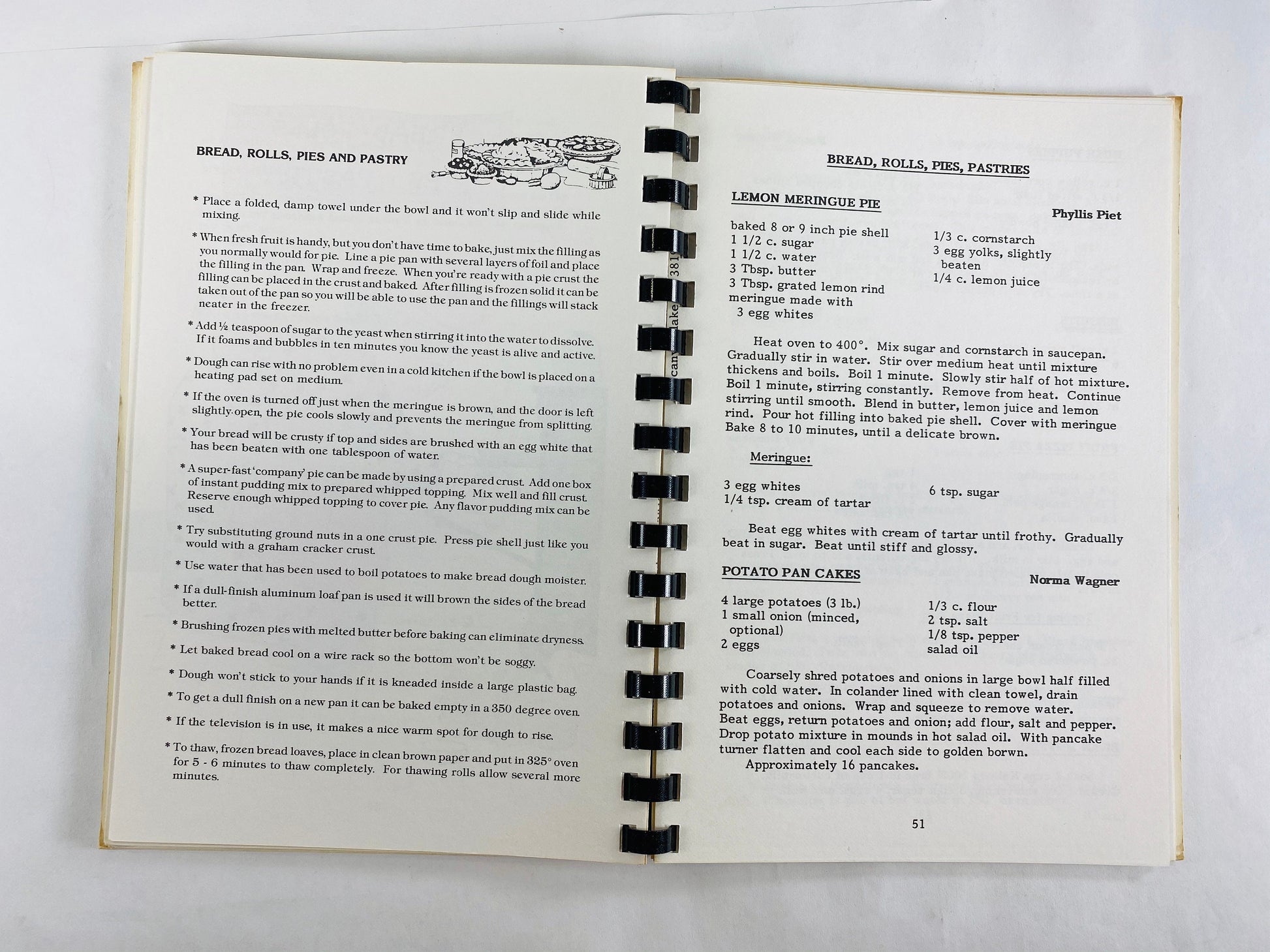 Canyon Lake Action Center Texas Book of Favorite Recipes. Appetizers, Lemon MEringue Pie, Potato Pancakes, Banana Split Cake, Brownie Bait