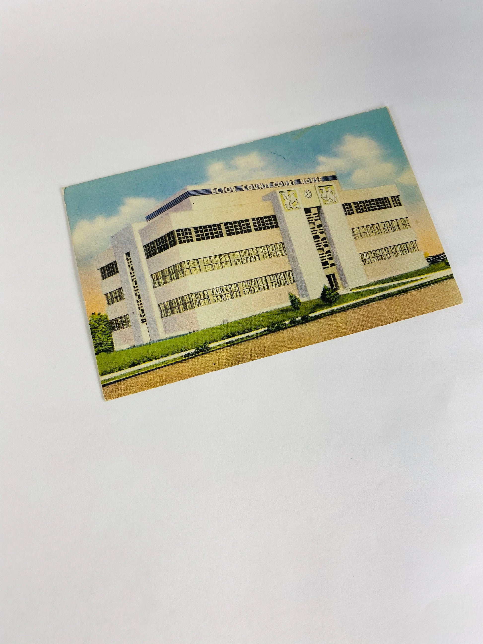 Texas 1950s Vintage linen postcards Houston, Beaumont, Port Arthur, Midland, Dallas, El Paso, Spring, Monahans Odessa Post Office Courthouse
