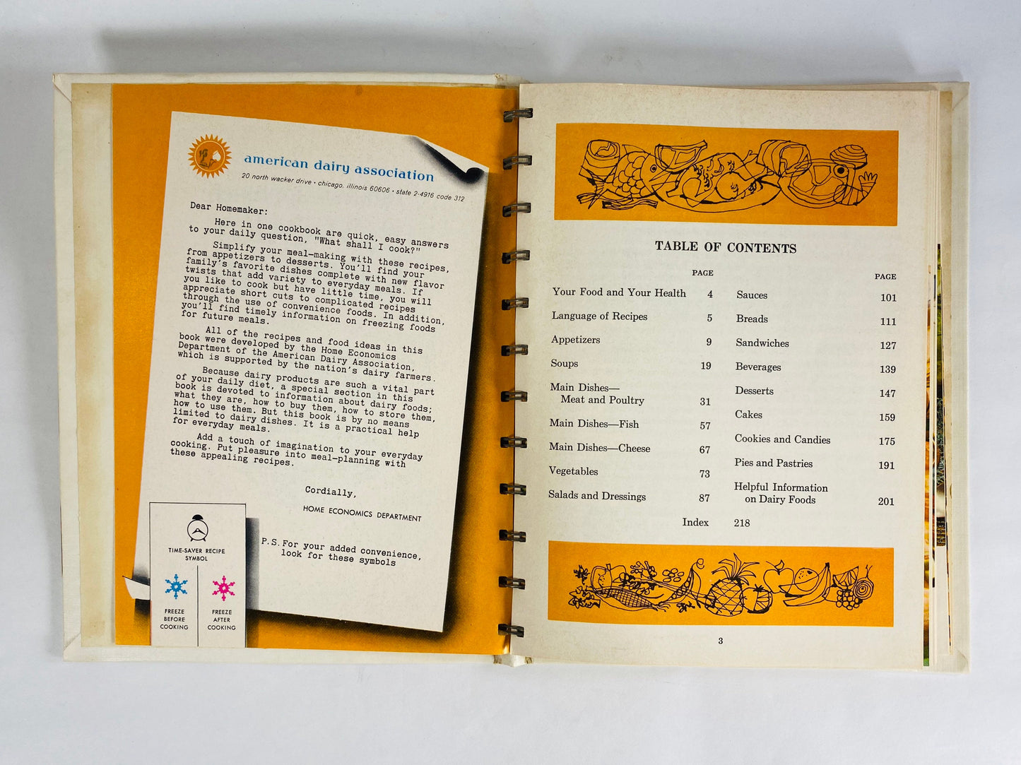 American Dairy Association Modern Approach to Every Day Cooking. Vintage 1970s Cookbook collectible. Recipes, cheese trays.