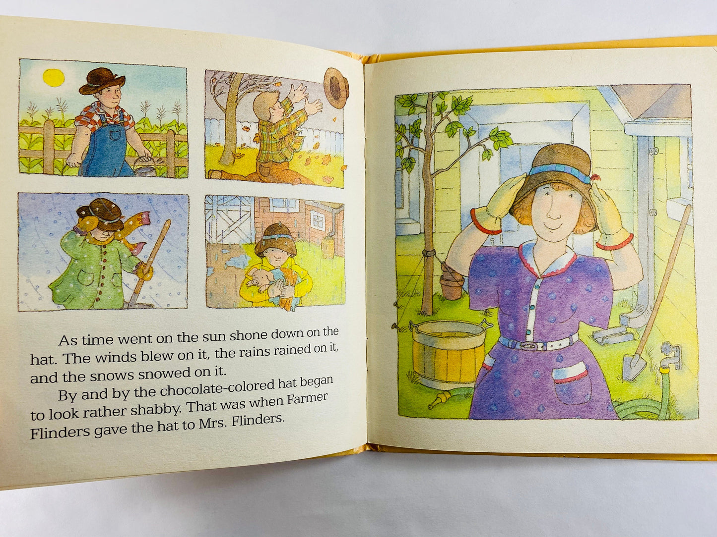Henrietta and the Hat Rand McNally Elf Book. Vintage book circa 1985. Little Golden Book. Mabel Watts. Nursery decor. Book lover gift