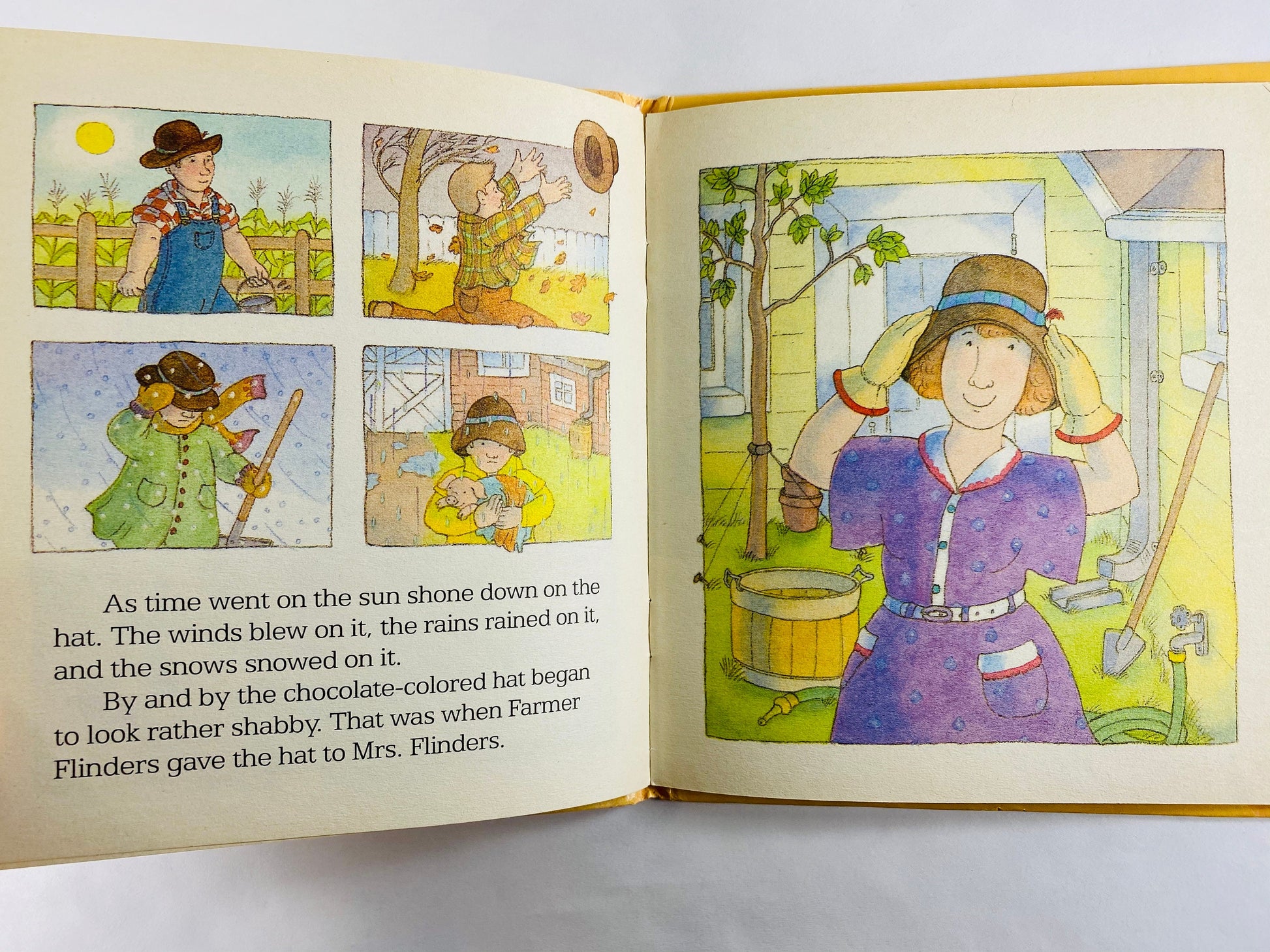 Henrietta and the Hat Rand McNally Elf Book. Vintage book circa 1985. Little Golden Book. Mabel Watts. Nursery decor. Book lover gift