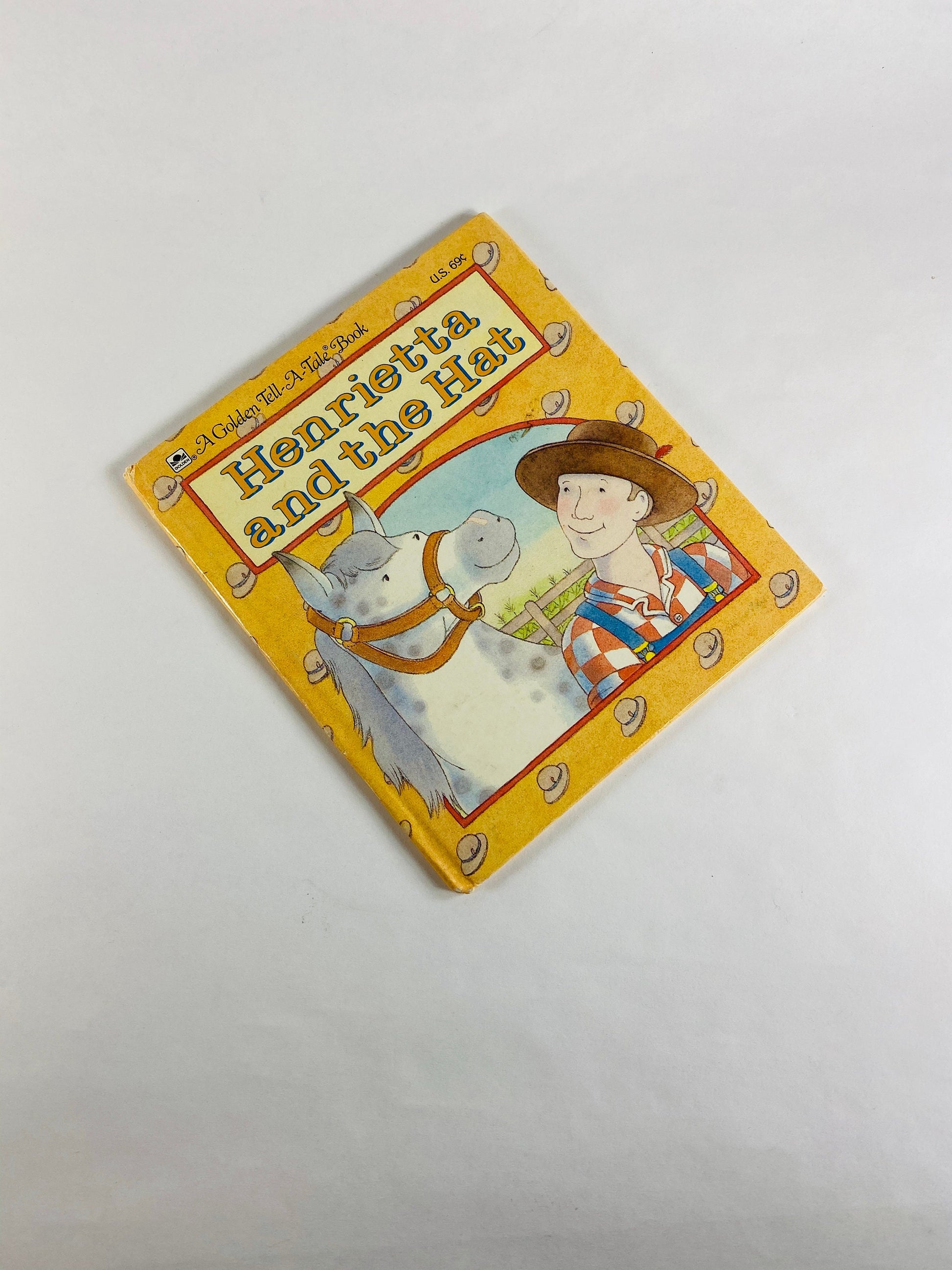 Henrietta and the Hat Rand McNally Elf Book. Vintage book circa 1985. Little Golden Book. Mabel Watts. Nursery decor. Book lover gift