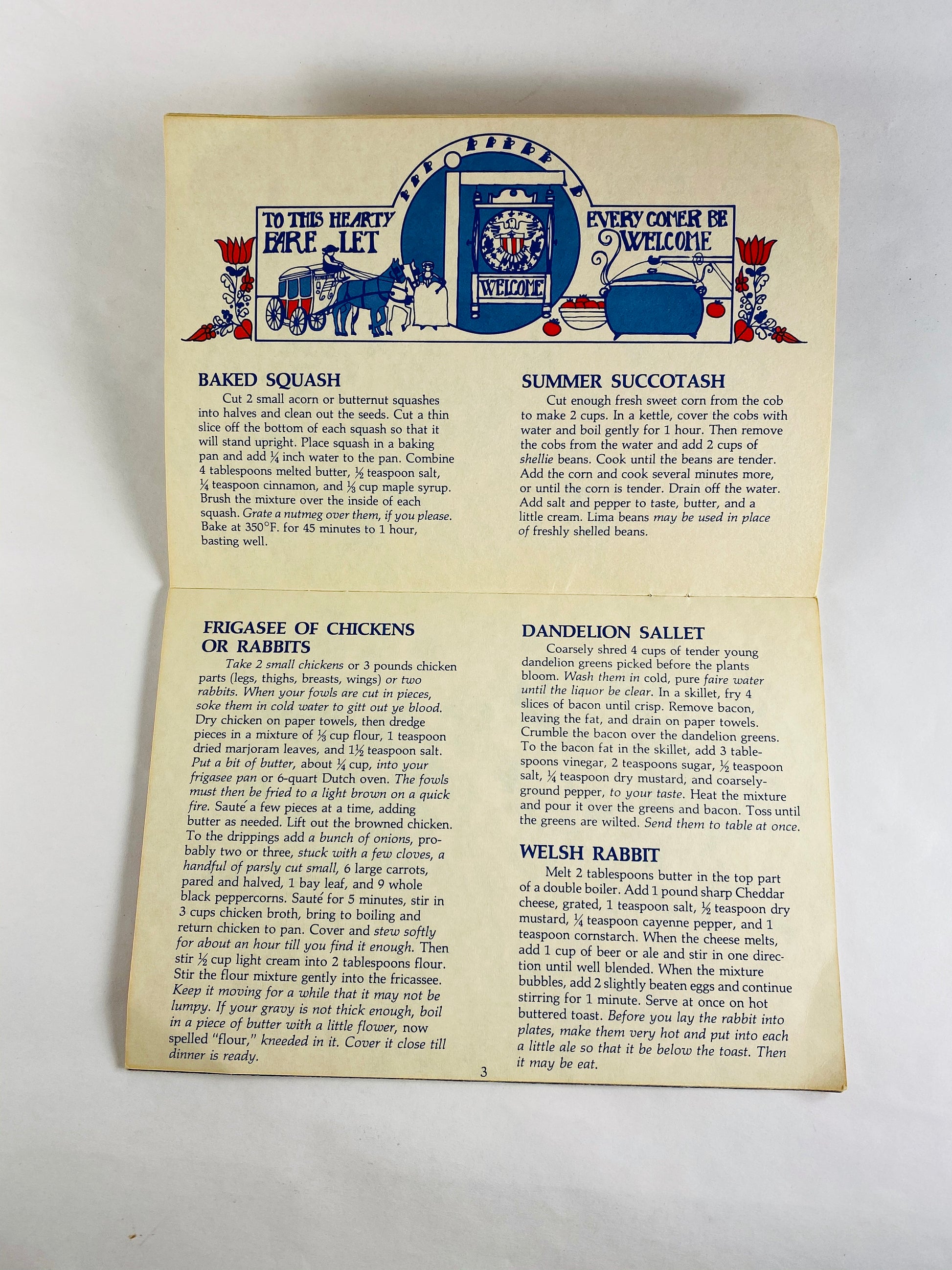 Young Republic Family Recipe Book by Marilyn Kluger of San Antonio Texas. Elder Flower Wine, Pease Porridge, Syllabub Under the Cow