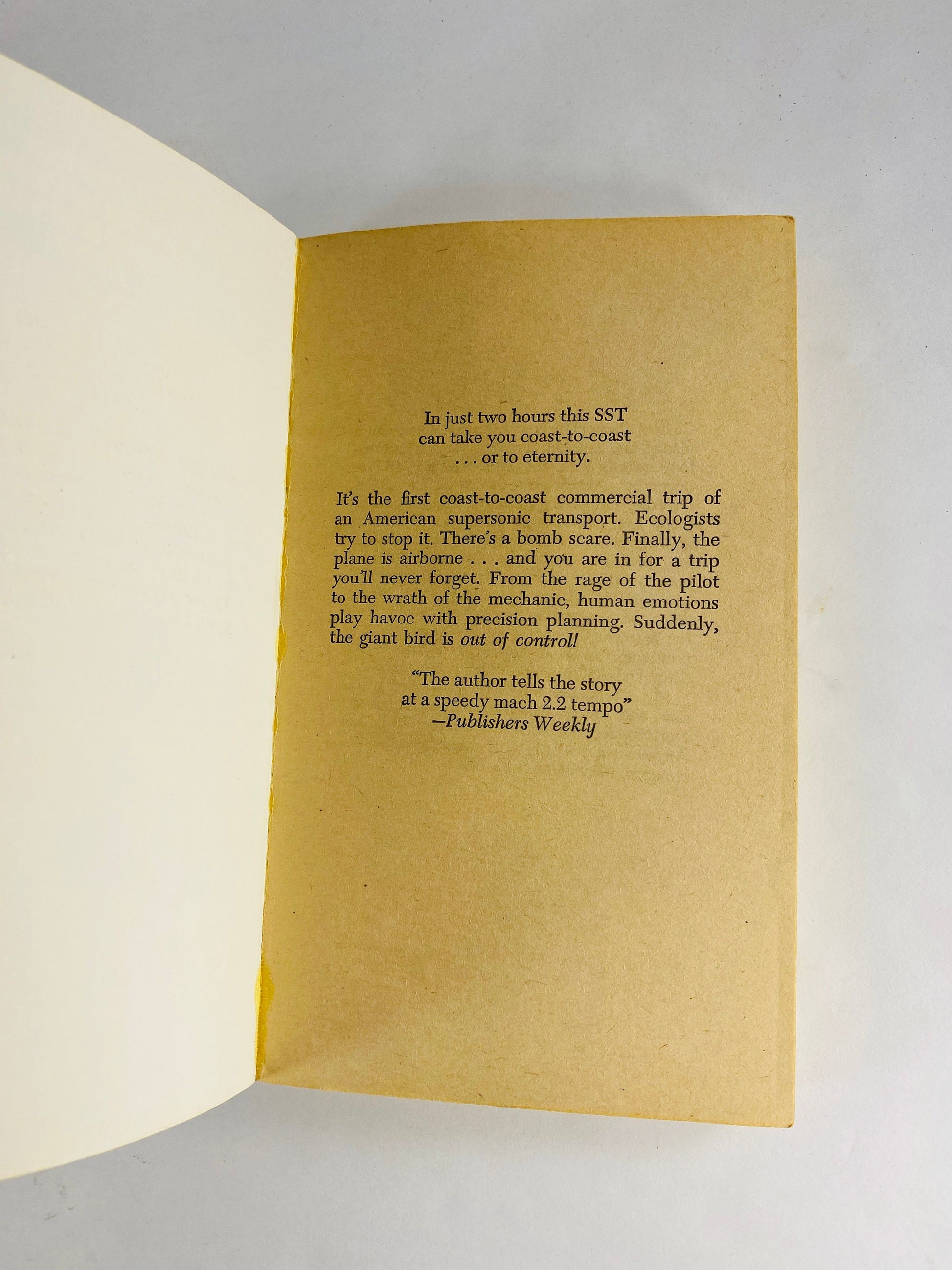 1974 Flight One by Charles Carpentier chilling vintage paperback book of a supersonic flight threatened with a terrorist plot.