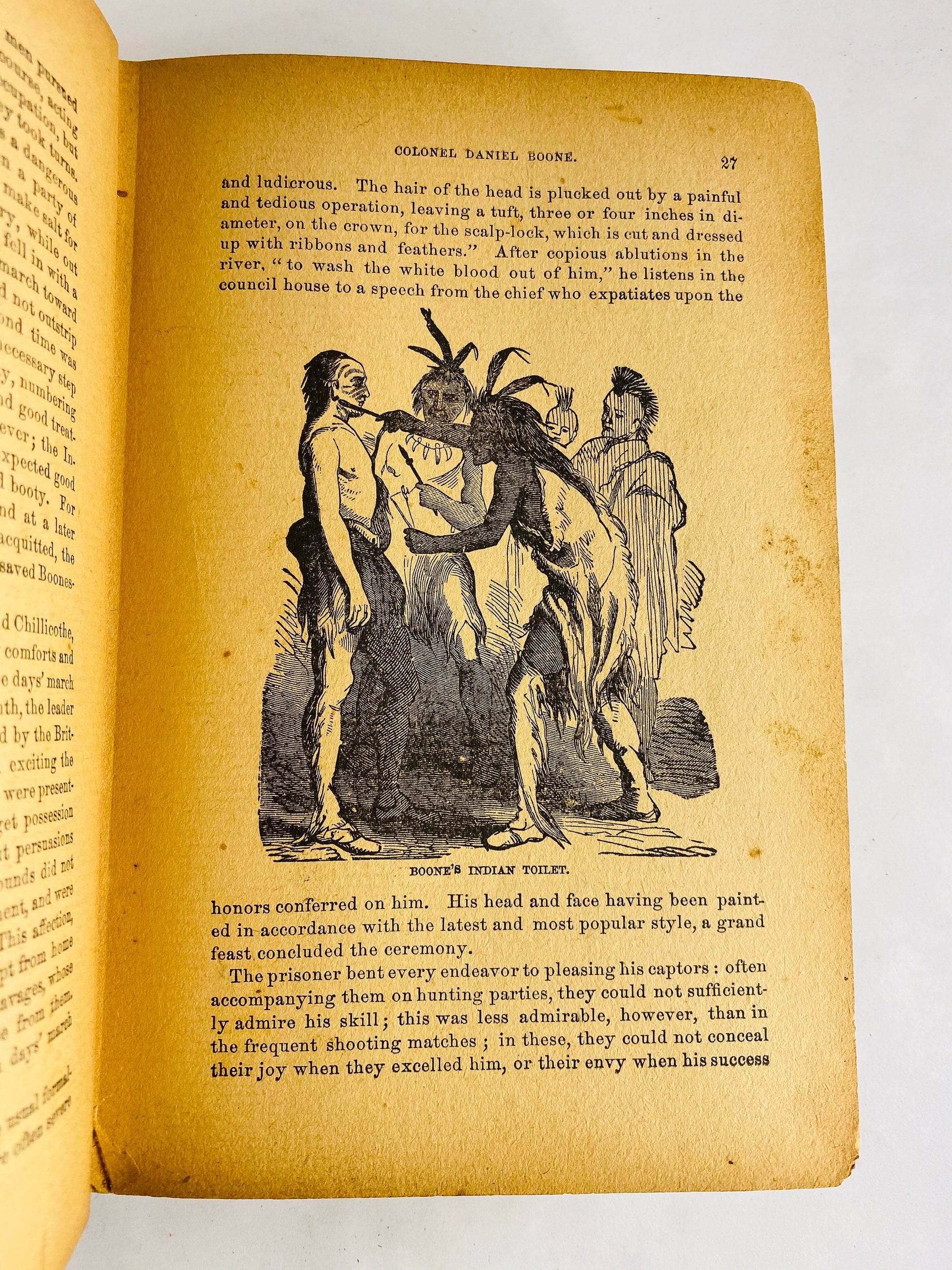 1900 Daniel Boone, Lewis & Clarke, William Henry Harrison Our Pioneer Heroes and their Daring Deeds Vintage book finely illustrated