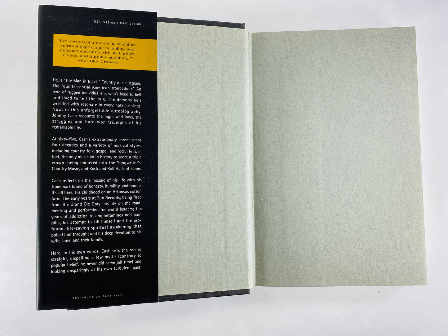 Johnny Cash FIRST EDITION vintage autobiography book with Patrick Carr circa 1997. Fantastic music gift Outlaw Country