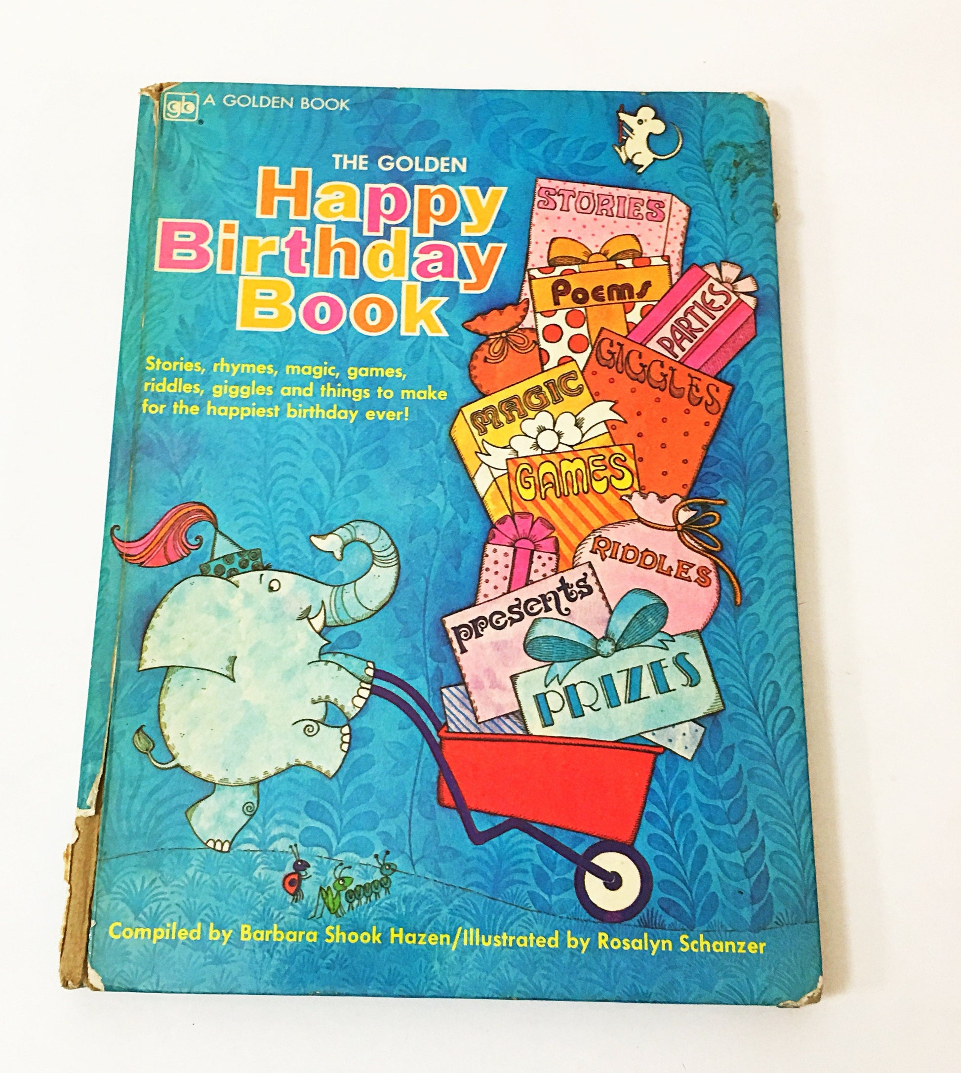 1976 Golden Happy Birthday Book vintage FIRST EDITION by Barbara Shook Hazen circa 1976. Children's Big Golden Book Deluxe.