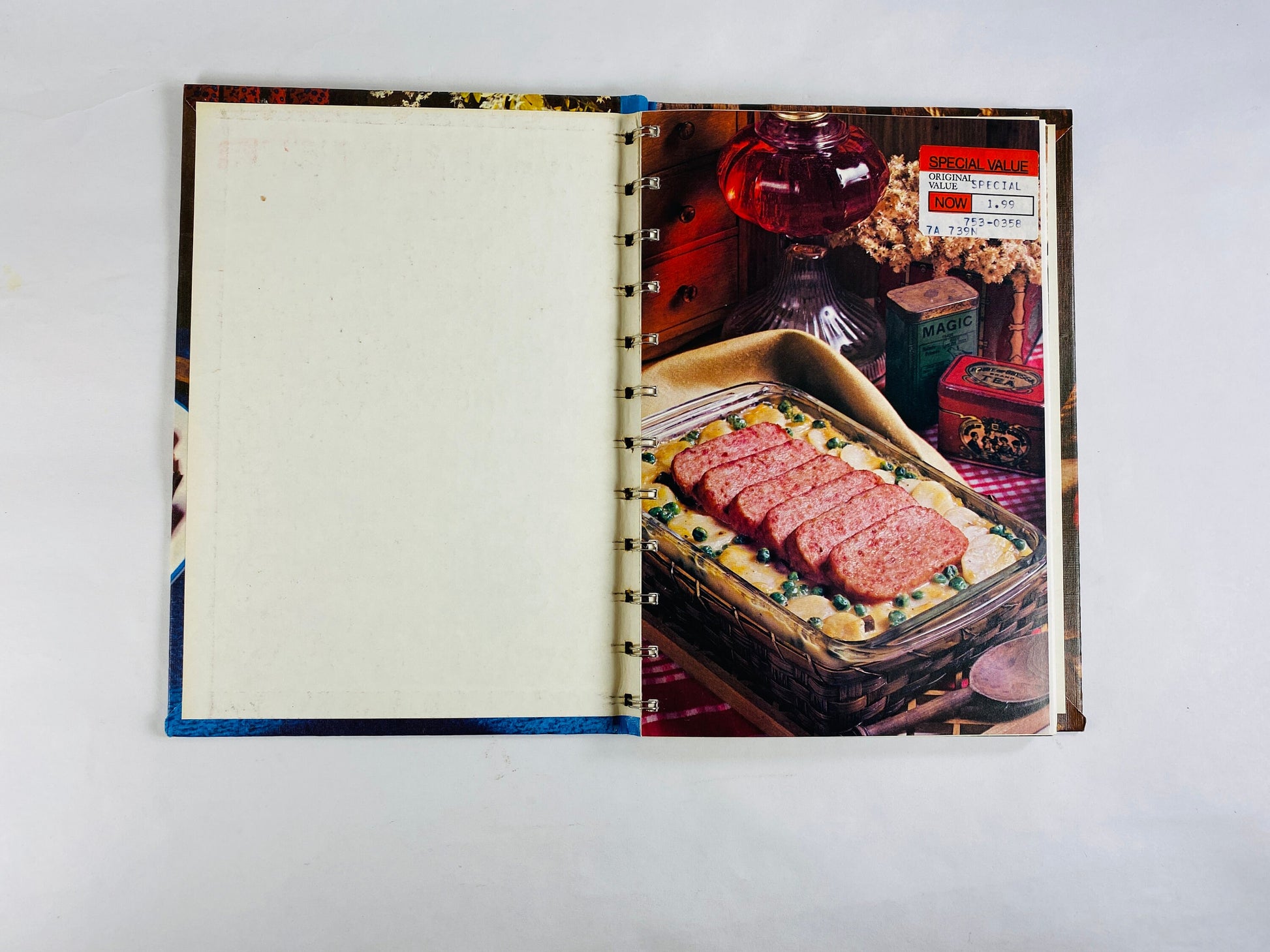 Campbell's Cookbook Most for the Moeny Main Dishes Cooking with Soup. Blue retro cookbook circa 1975 Book lover gift. Andy Warhol