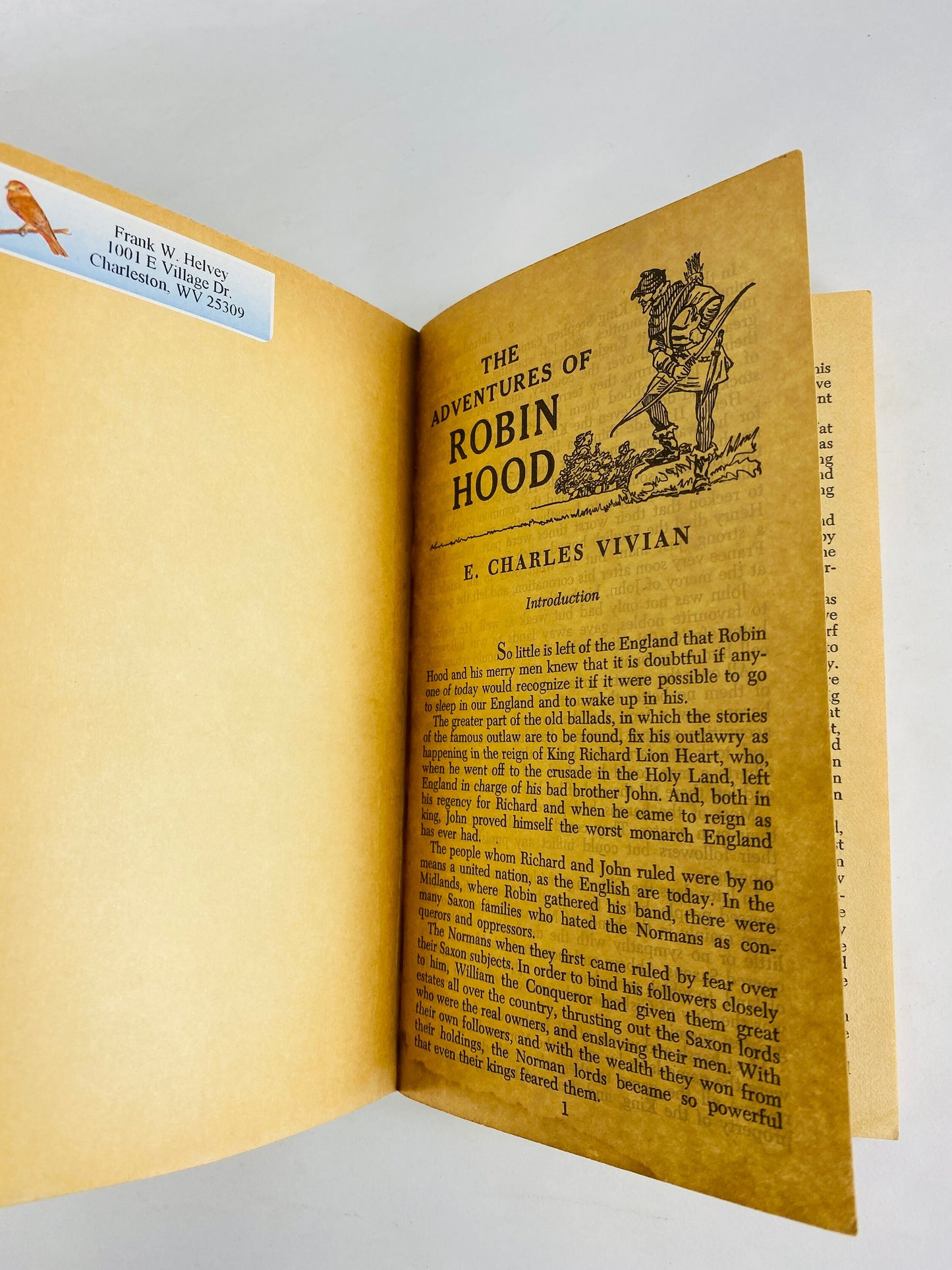 Adventures of Robin Hood vintage Illustrated paperback book circa 1965 E Charles Vivian Jules Gottlieb Children's book decor