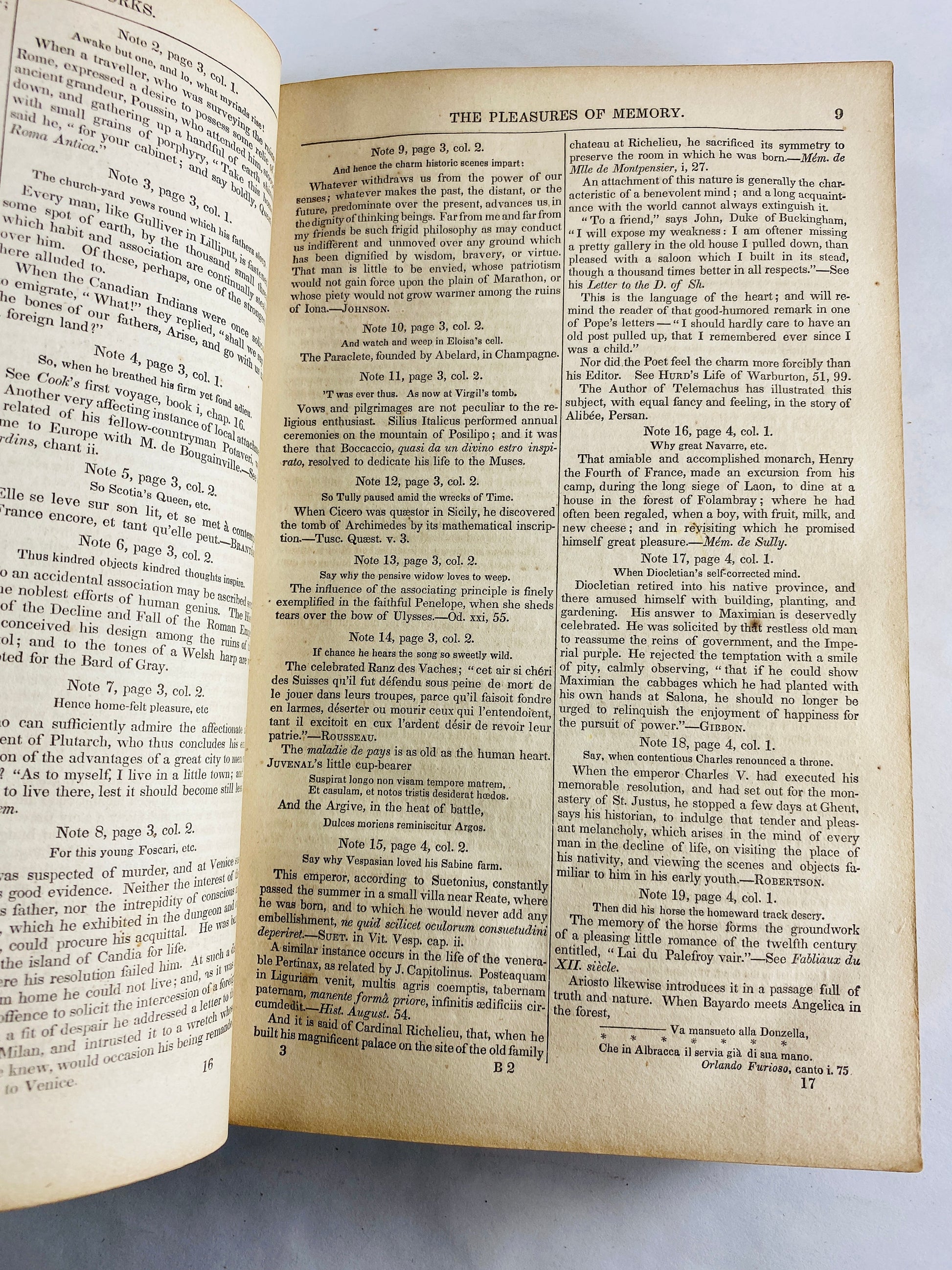 1832 Vintage brown leather poetry book Scotland Samuel Rogers, Thomas Campbell, James Montgomery, Charles Lamb, Henry Kirke-White.